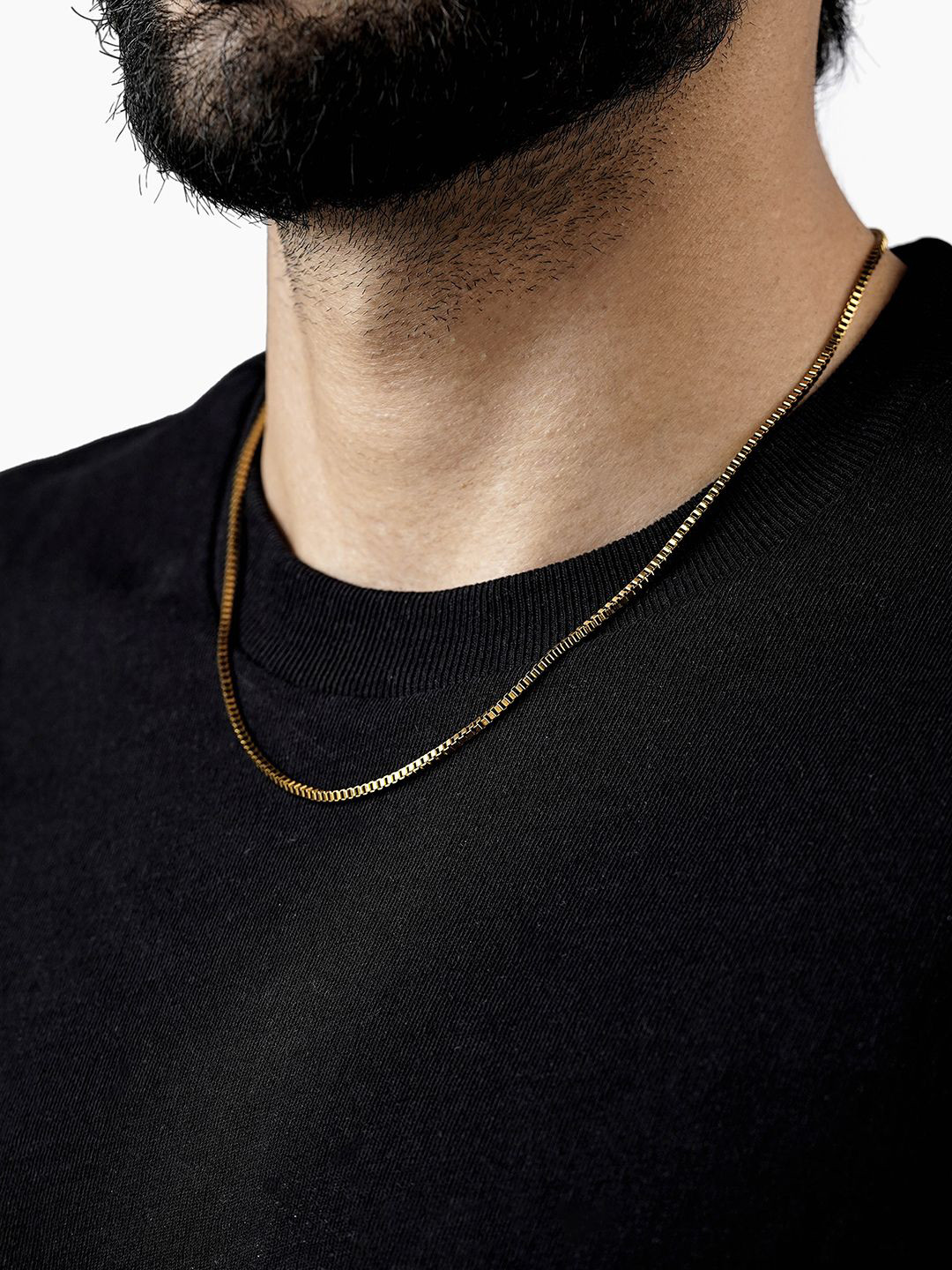 SWASHAA Men Gold-Plated Stainless Steel Box Chain