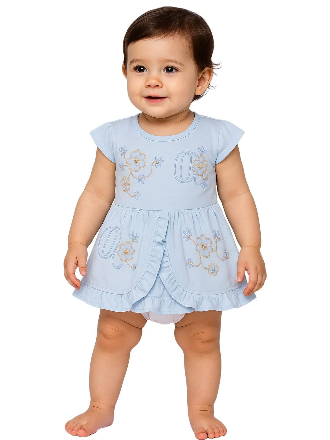 Melon Baby Girls Cotton Blend Embroidered Clothing Set
