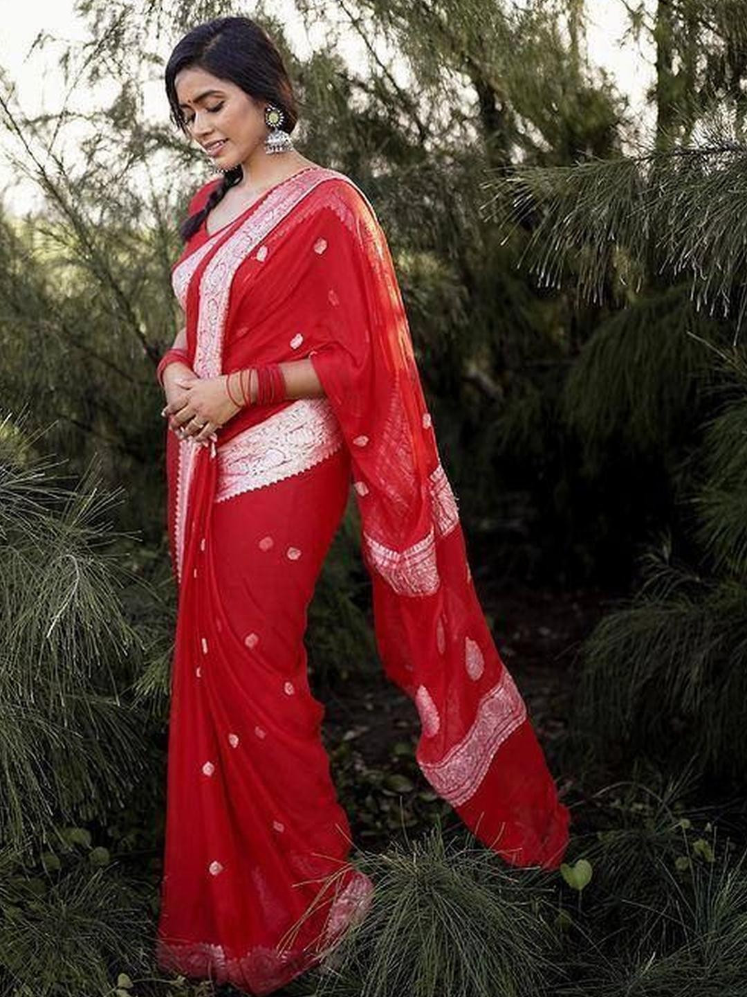 Parampara Ethnic Motif Woven Design Zari Wedding Banarasi Saree