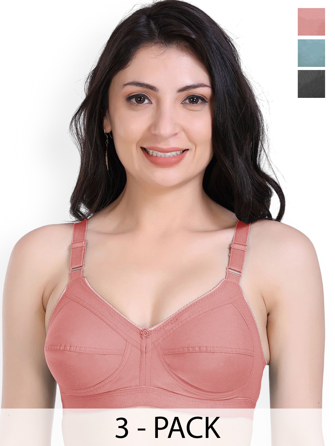 SHYAM SONS FLAIR Pack Of 3 Full Coverage Minimizer Super Support Bras