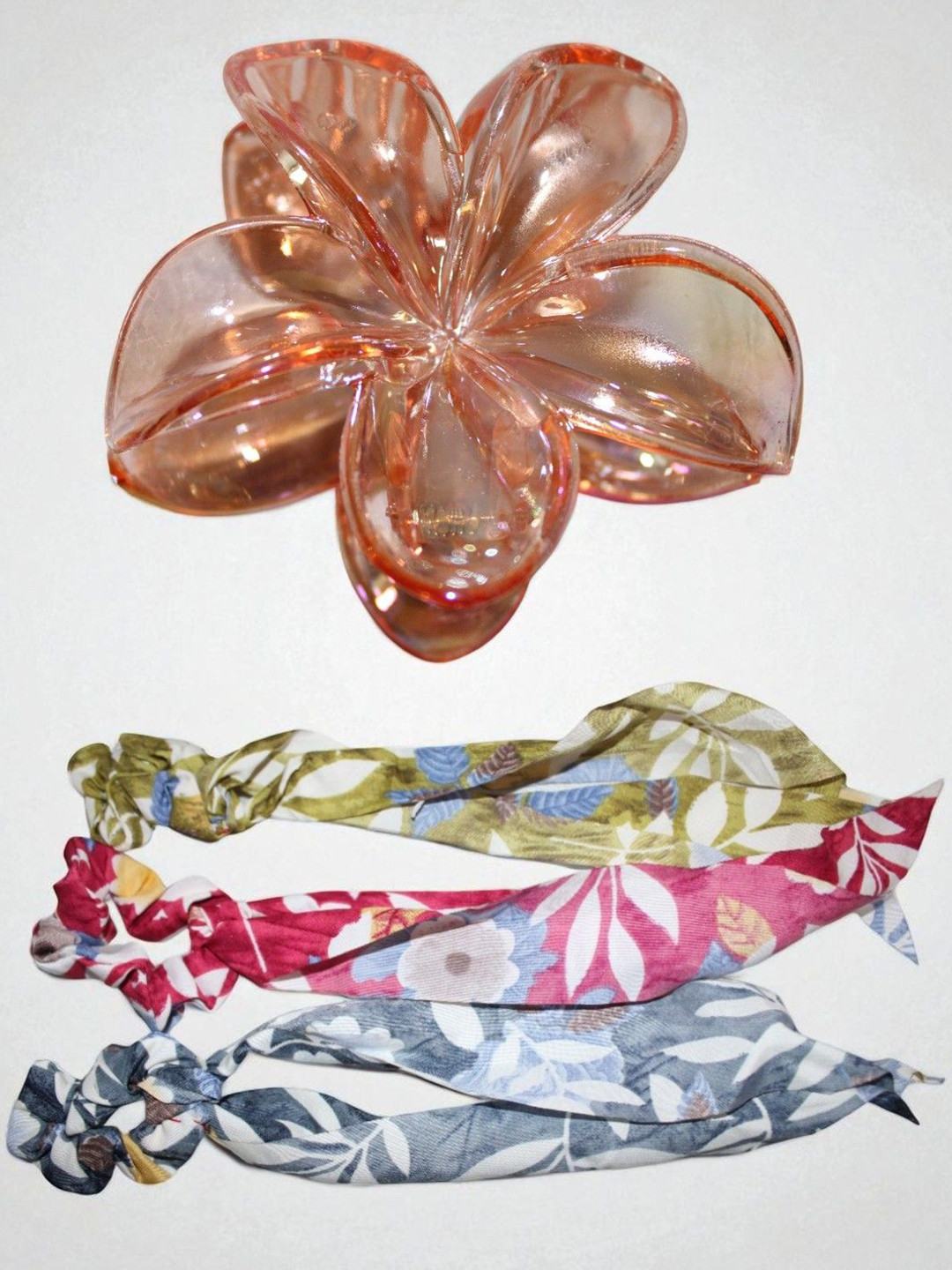 Jolly Faces Set of 4 Hairclaw & Srunchie