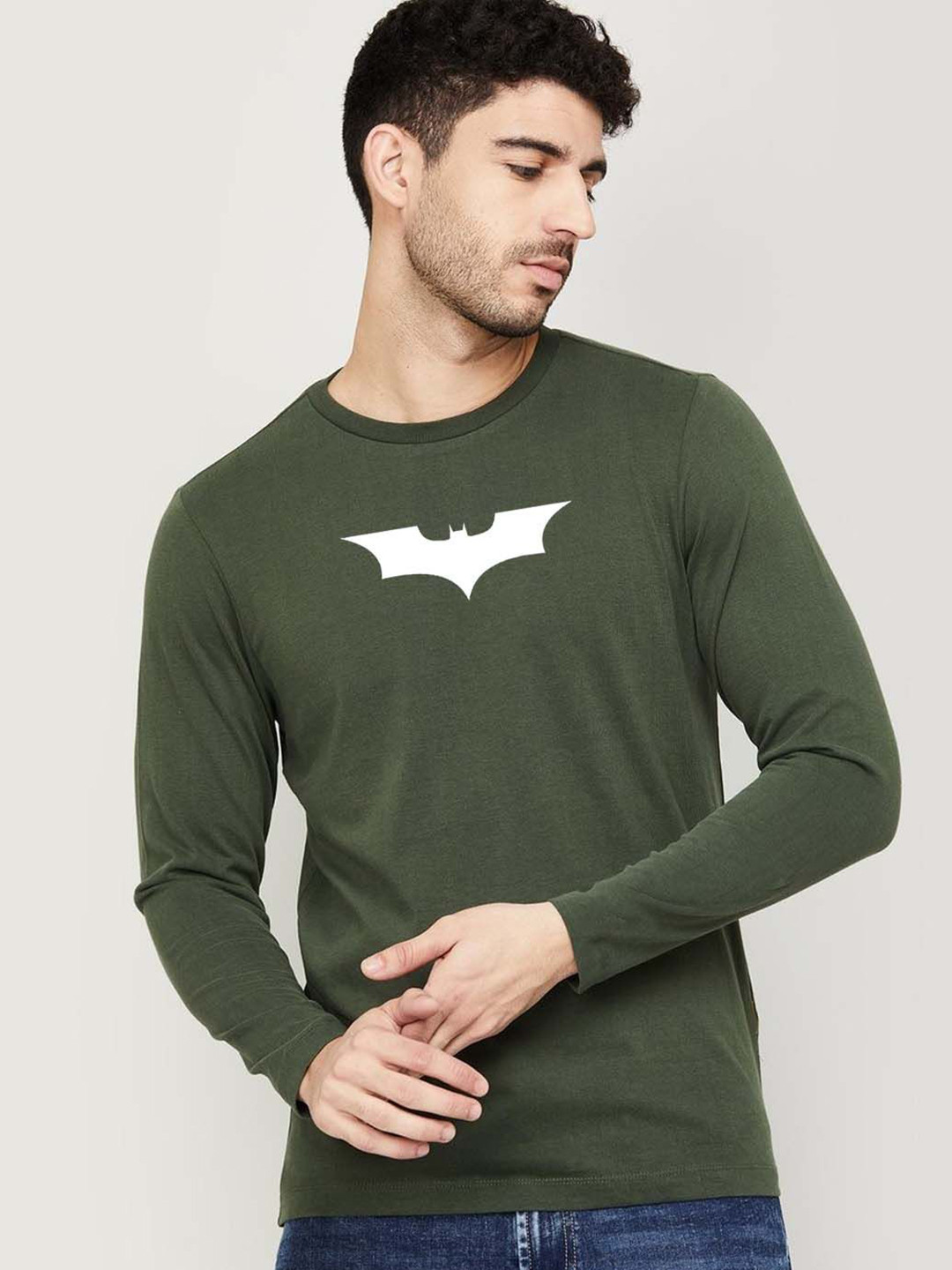 Men's Batman Graphic Round Neck Cotton T-shirt