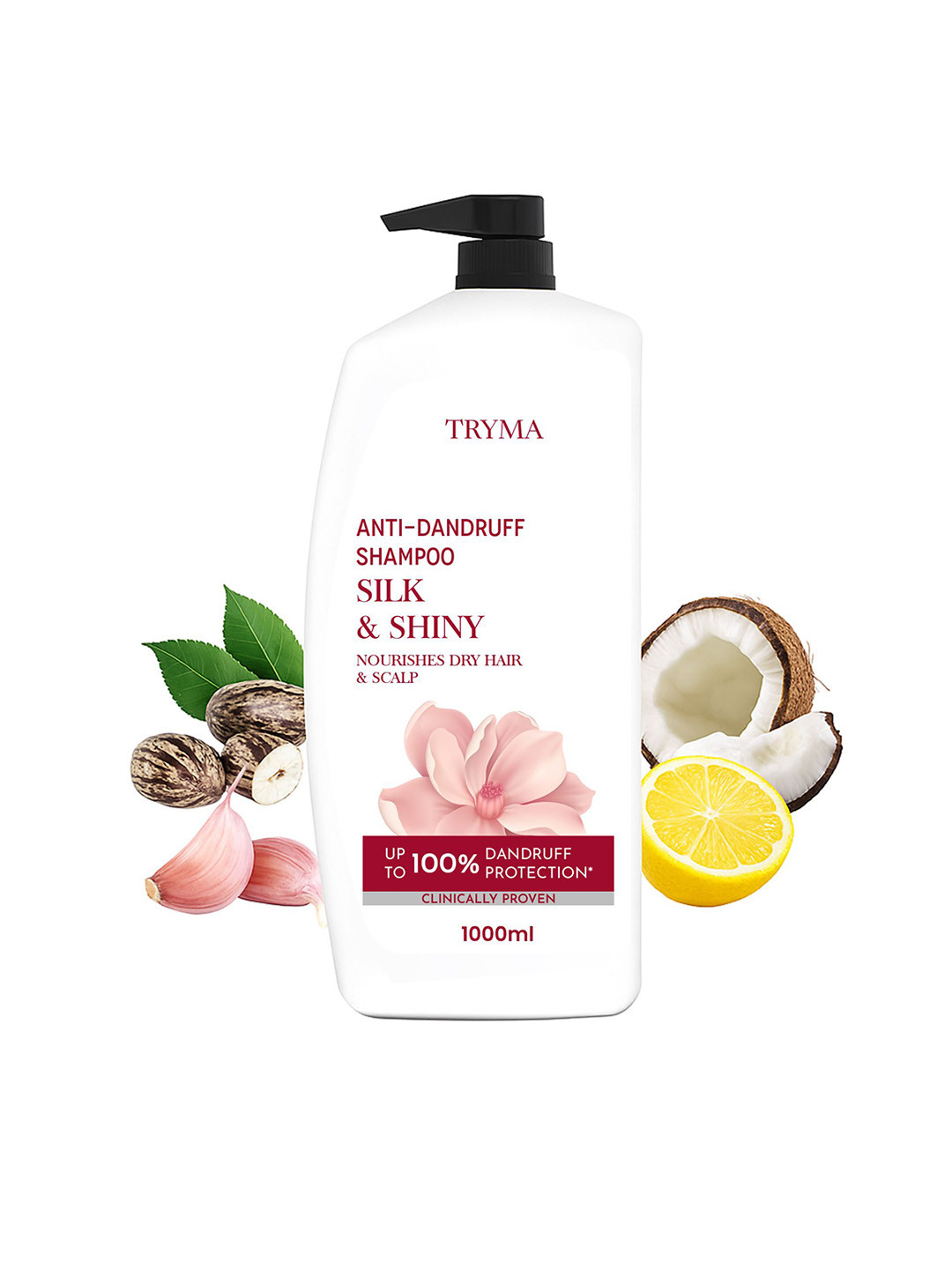 TRYMA  Silk & Shiny Anti Dandruff Shampoo- 1 L