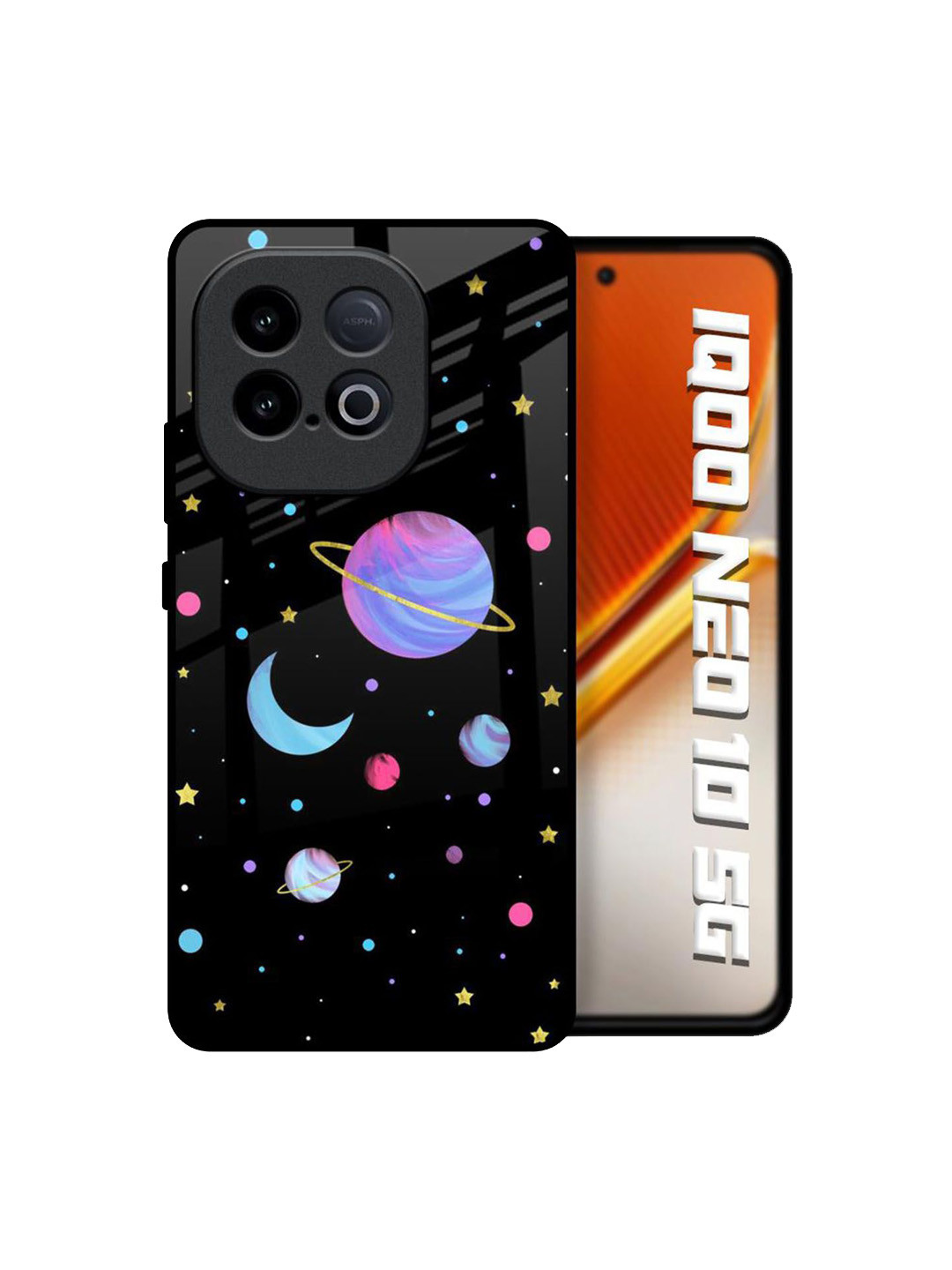 QRIOH Unisex iQOO Neo 10 5G Quirky Planet Play Shockproof Glass Back Case