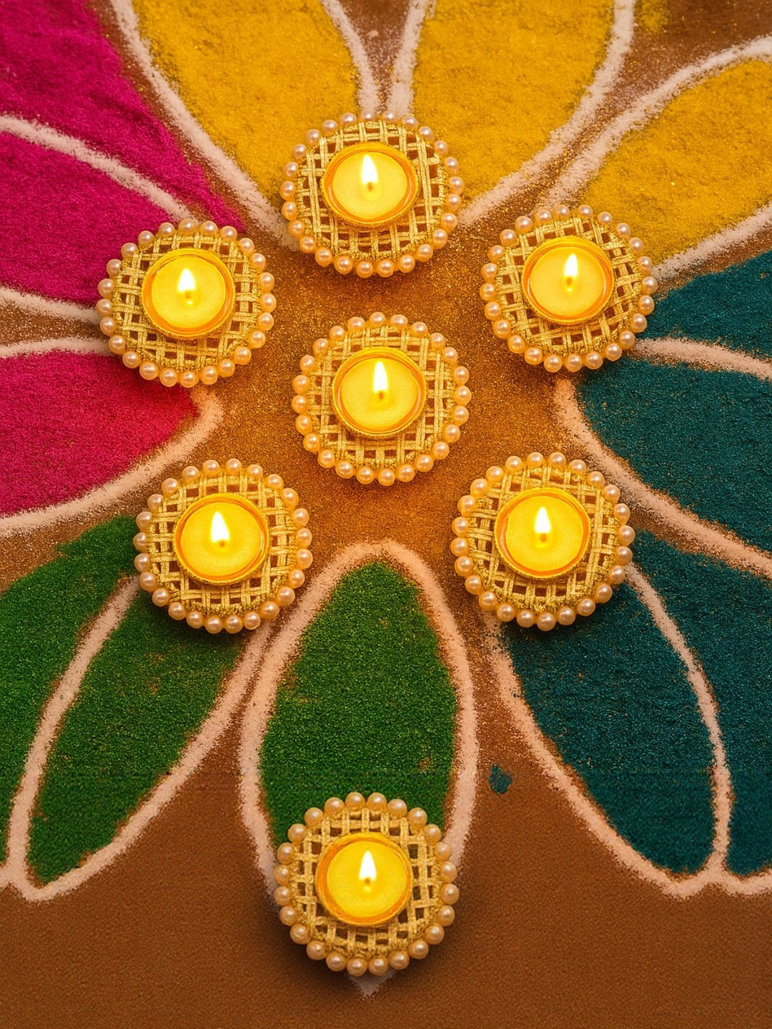 Tiny Shiny Pack of 6 Floor Metal Candle Holder