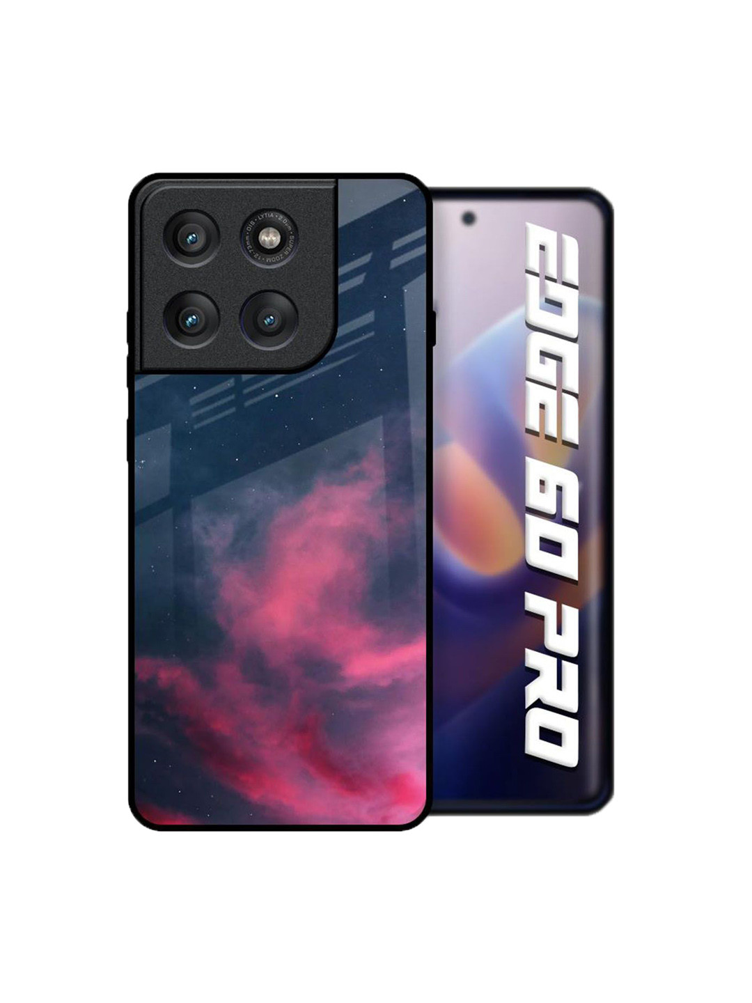 QRIOH Unisex Motorola Edge 60 Pro Abstract Moon Night Shockproof Glass Back Case