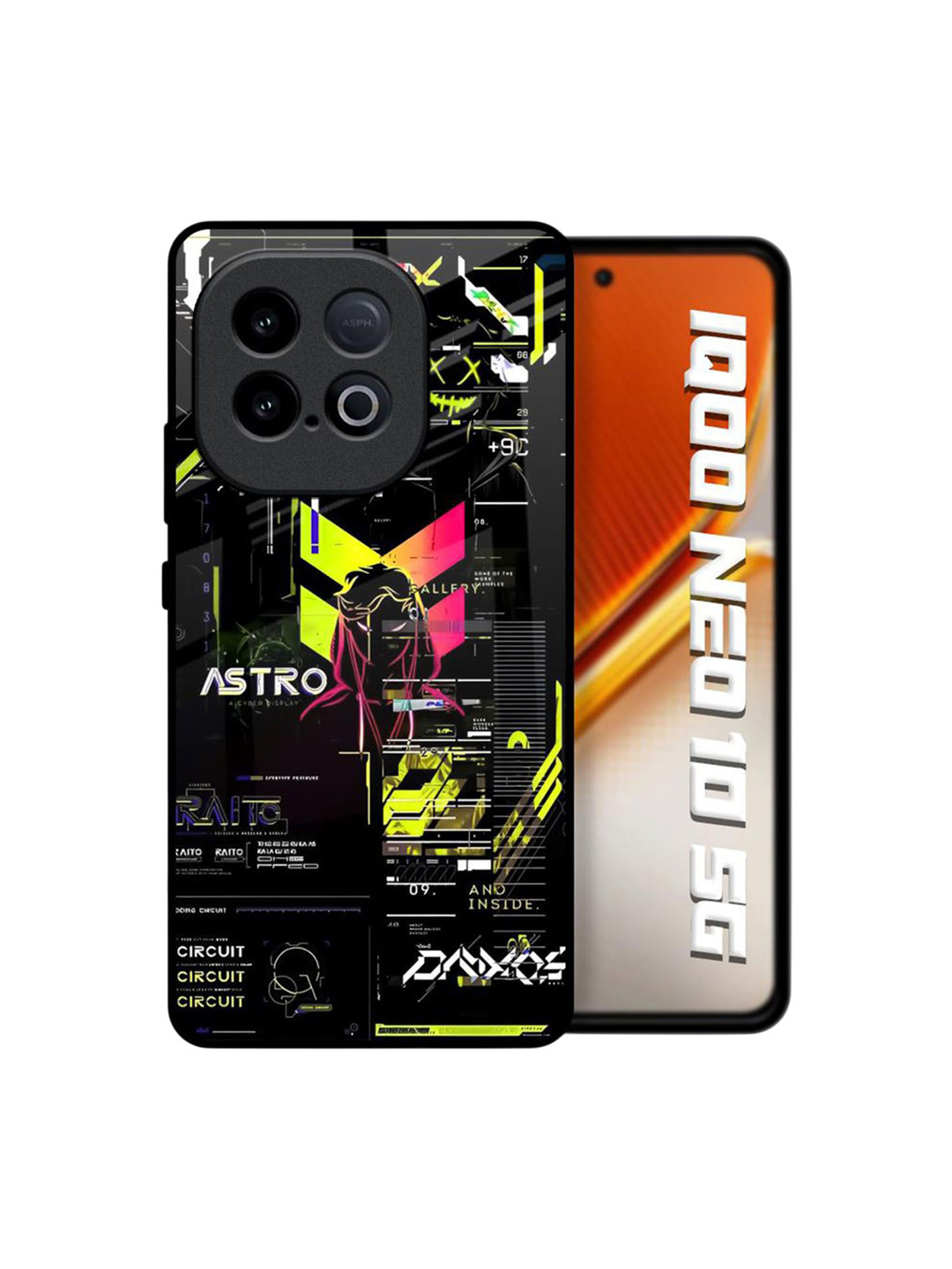 QRIOH Unisex iQOO Neo 10 5G Typography Astro Glitch Shockproof Glass Back Case