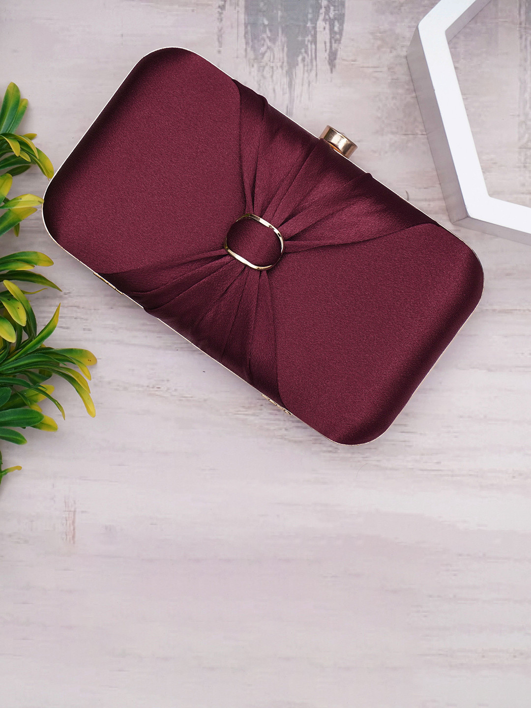 FOR THE BEAUTIFUL YOU Buckle Detail Box Clutch