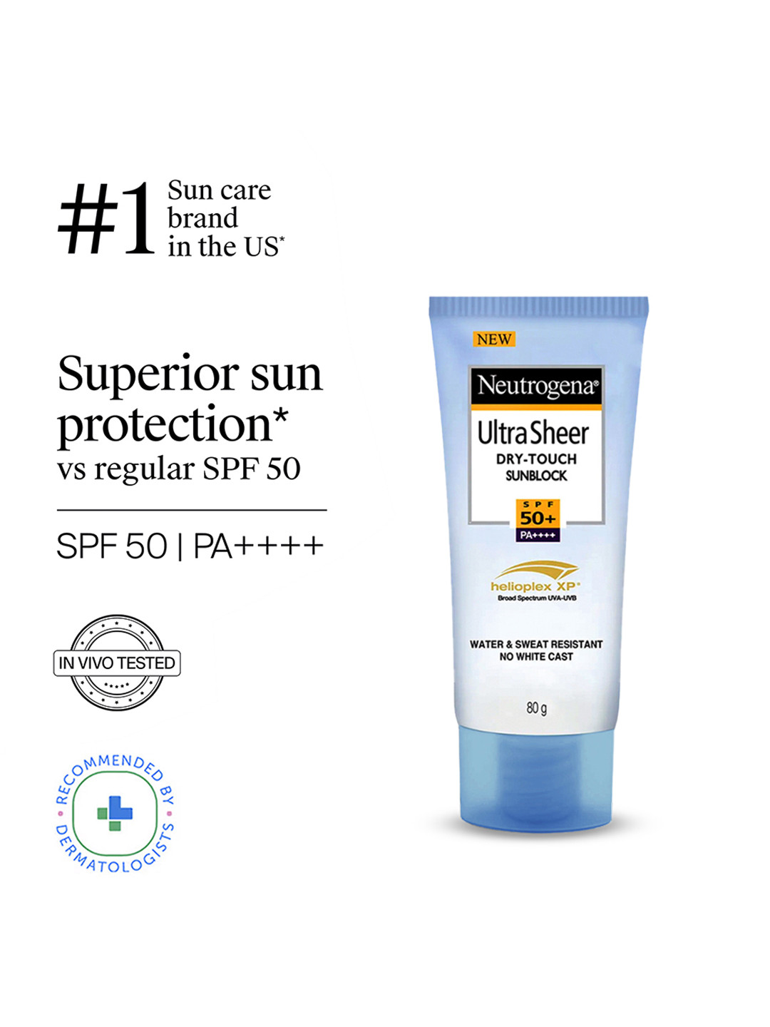 Neutrogena UltraSheer Dry Touch Sunblock - Sunscreen SPF 50+ With Helioplex - 80 g