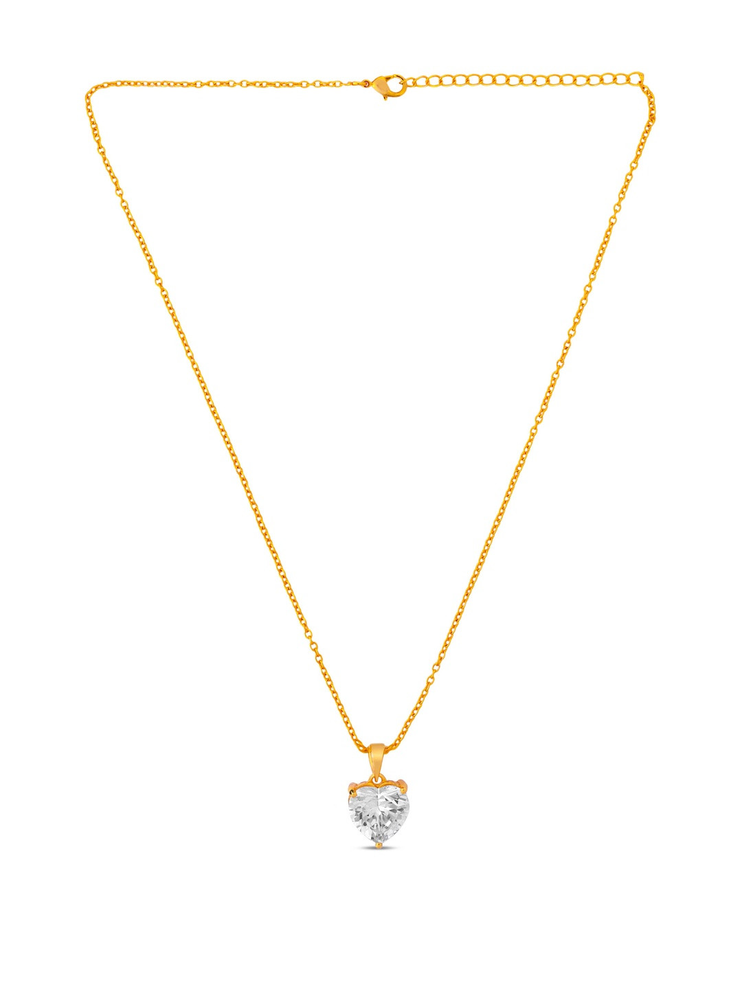 RAGABANDHA DESIGN STUDIO Women Brass Gold-plated Heart Solitaire Pendant