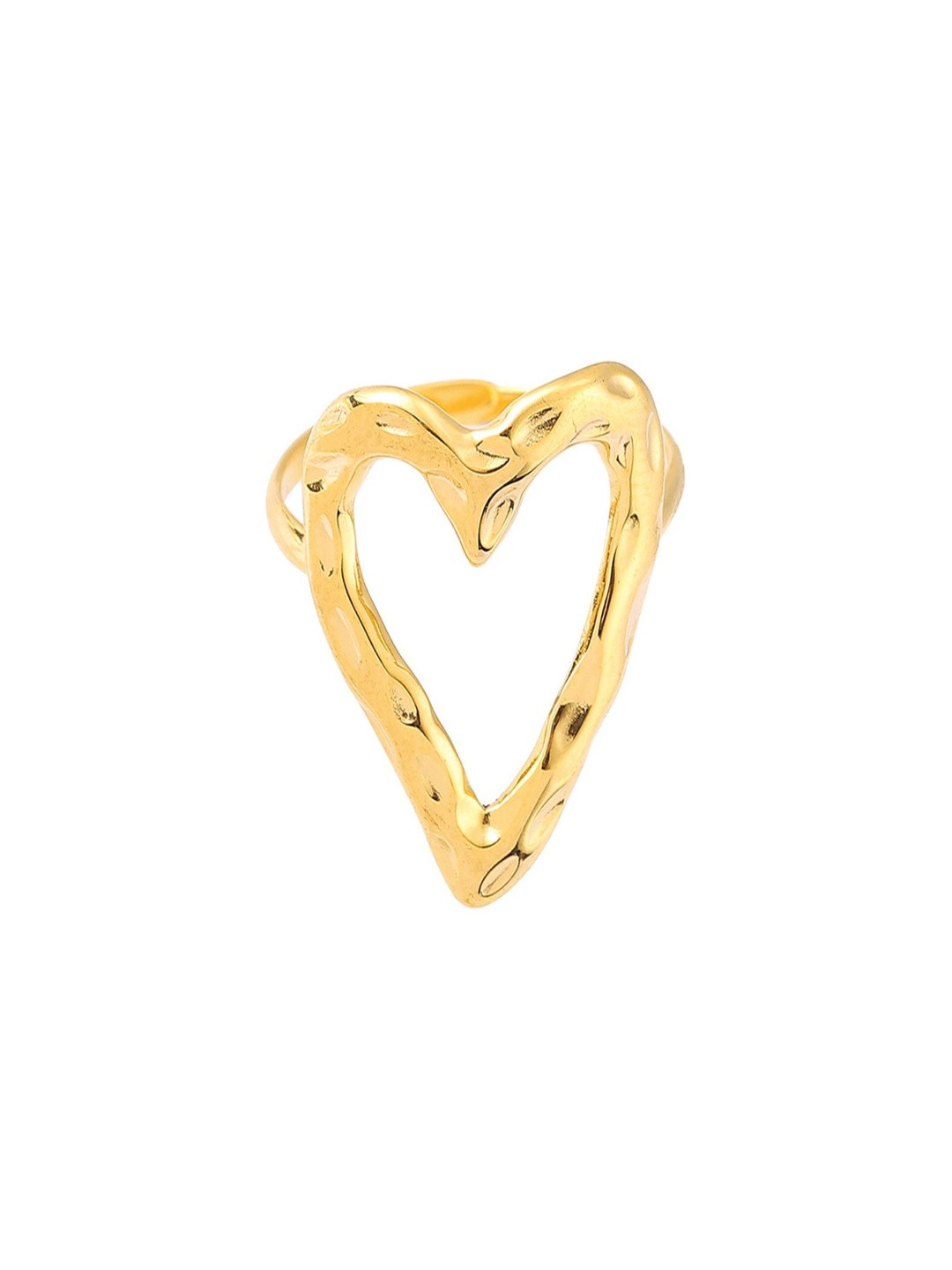 Sapraa Trends Anti Tarnish Gold Adjustable Statement Rings