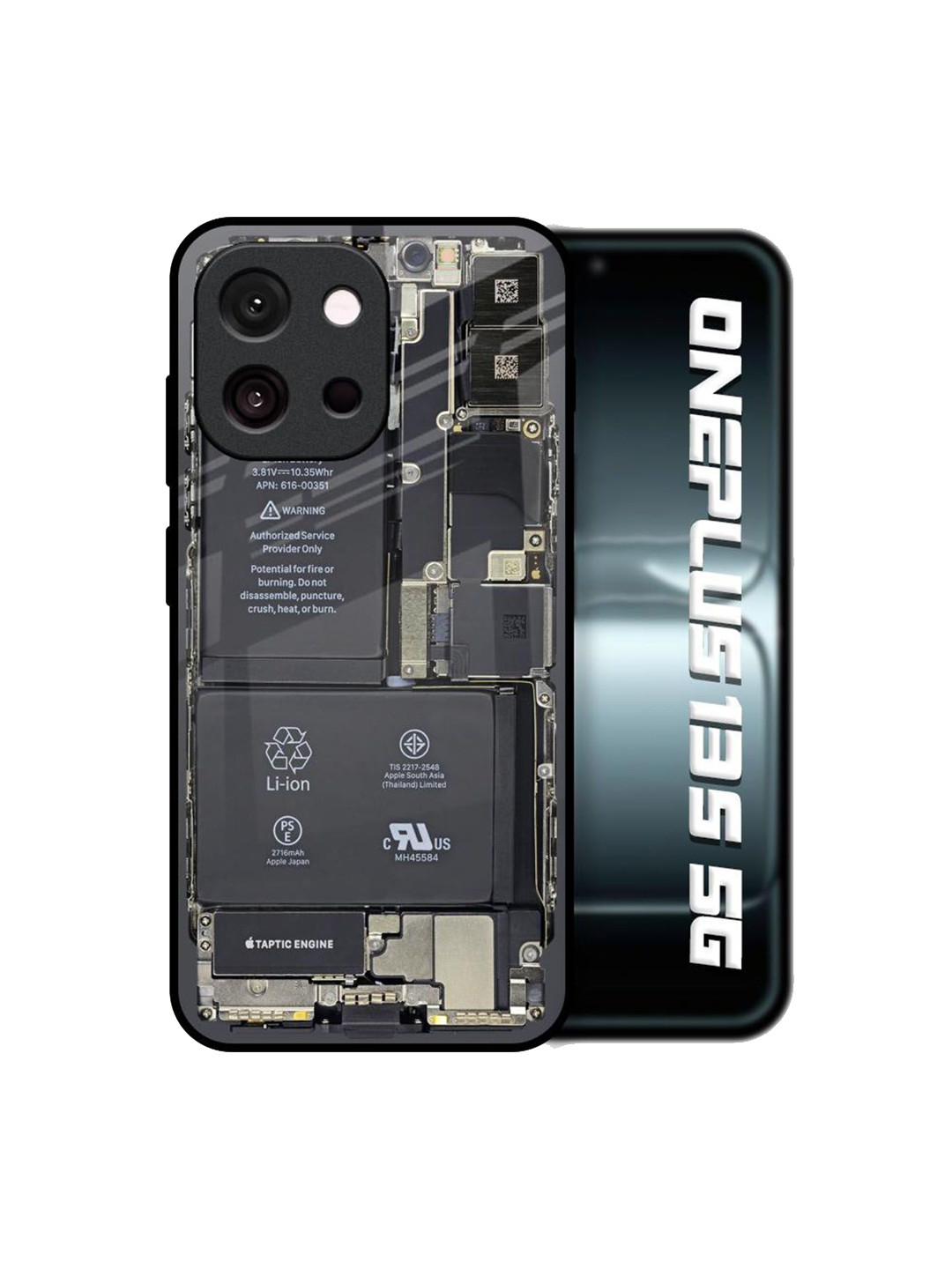 QRIOH Unisex OnePlus 13s 5G Typography Skeleton Inside Shockproof Glass Back Case