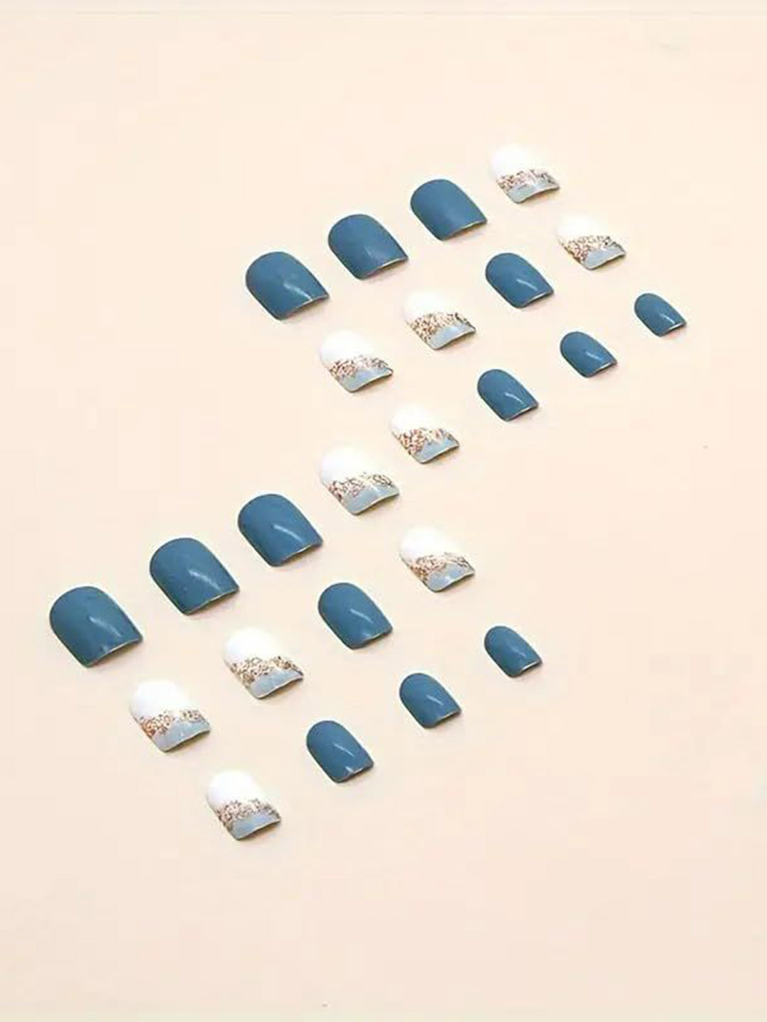 Indie Nails Set Of 24 Reusable Short Square Press-On Nails Kit
