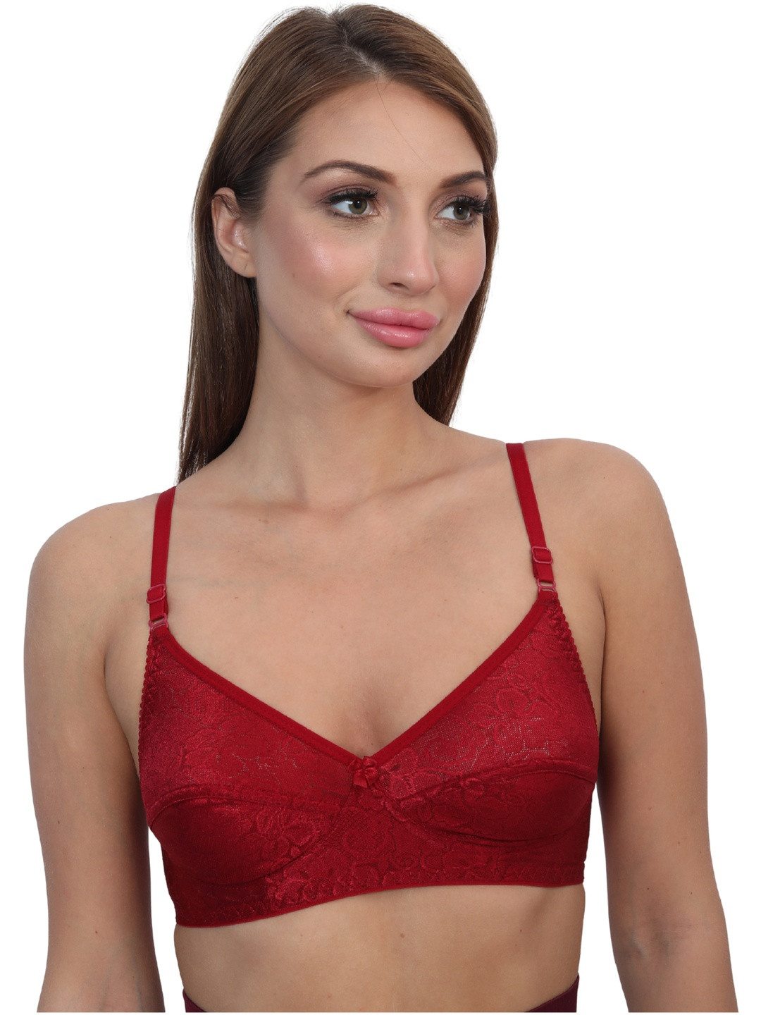 Glamoras Women Lace Non Padded Non Wired Full Coverage Lace Bra