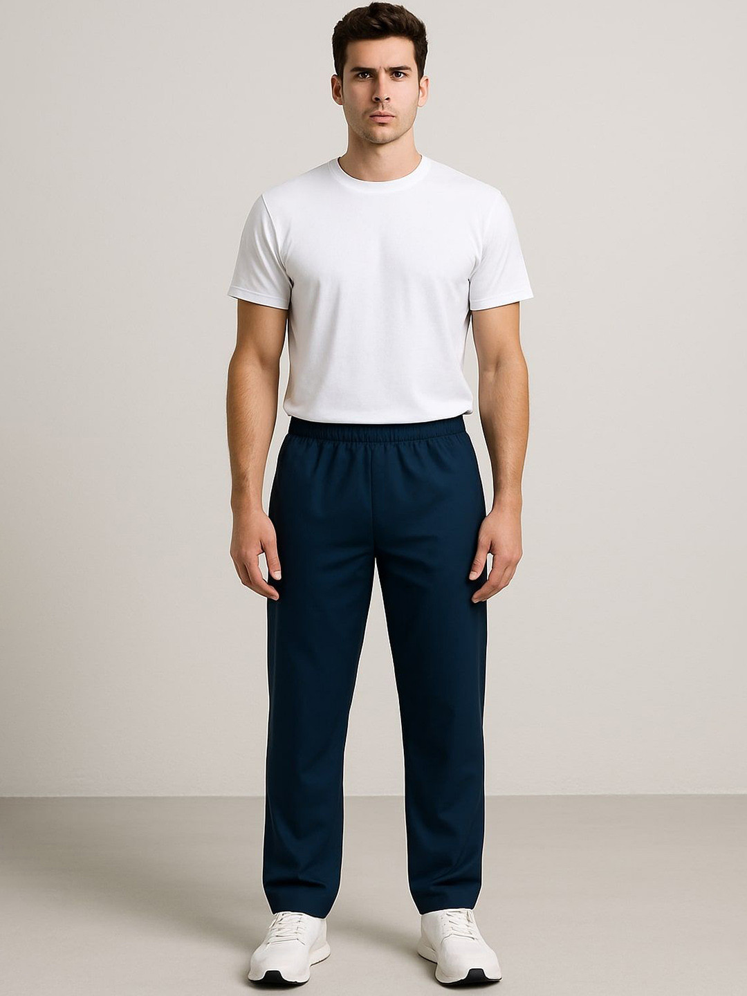 NU CLOTHS Men Slim-Fit Mid-Rise Track Pants
