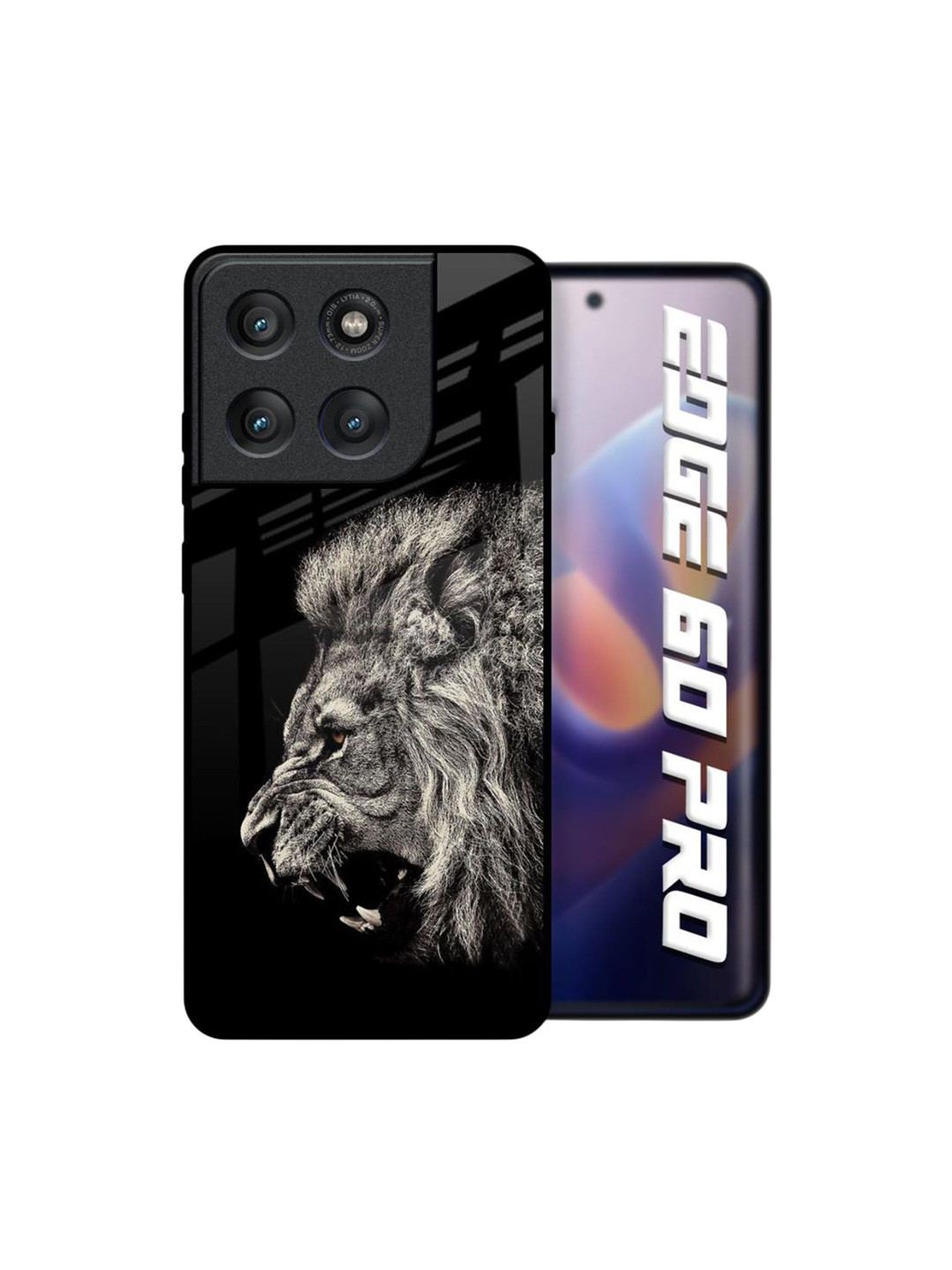 QRIOH Unisex Motorola Edge 60 Pro Quirky Brave Lion Shockproof Glass Back Case