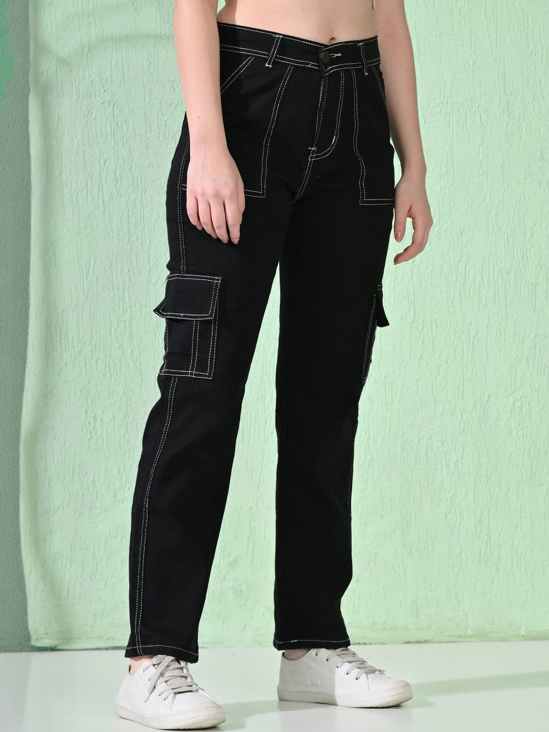 Mevan Women Black Regular Fit Mid-Rise Stretchable Cotton Jeans