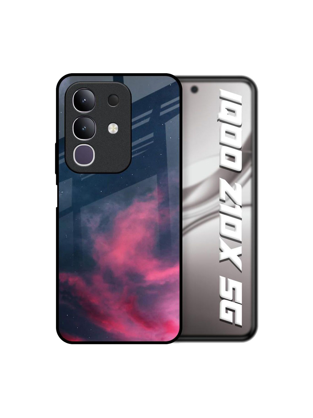 QRIOH Unisex IQOO Z10x 5G Abstract Moon Night Shockproof Glass Back Case