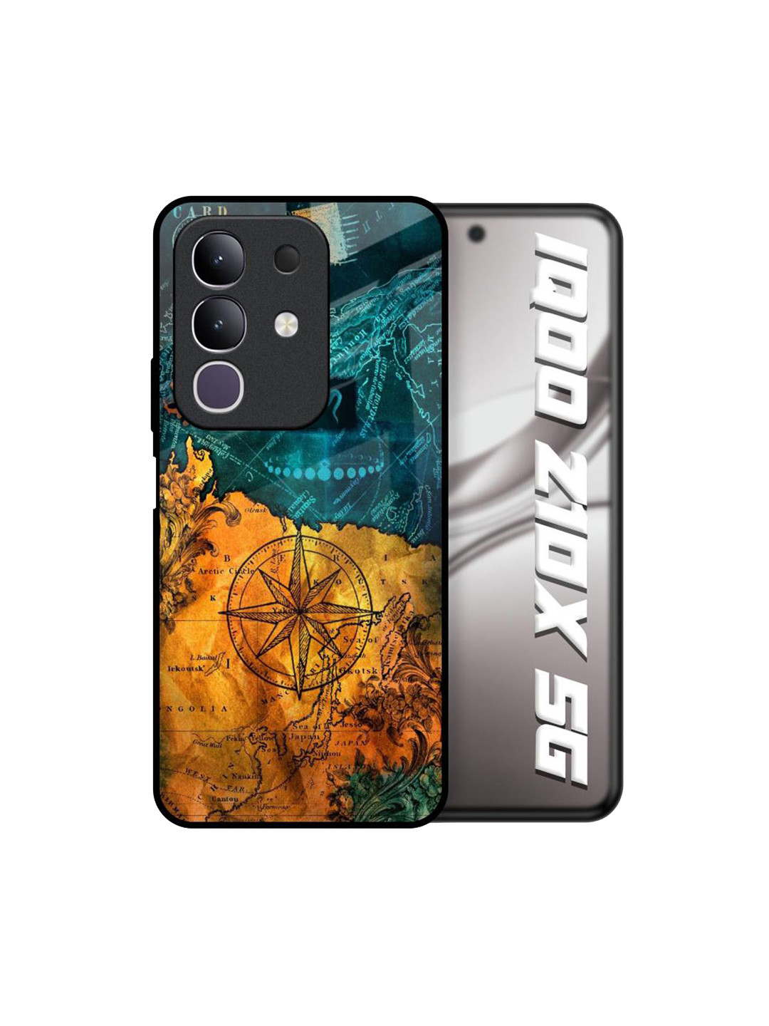 QRIOH Unisex IQOO Z10x 5G Quirky Architecture Map Shockproof Real Glass Back Case