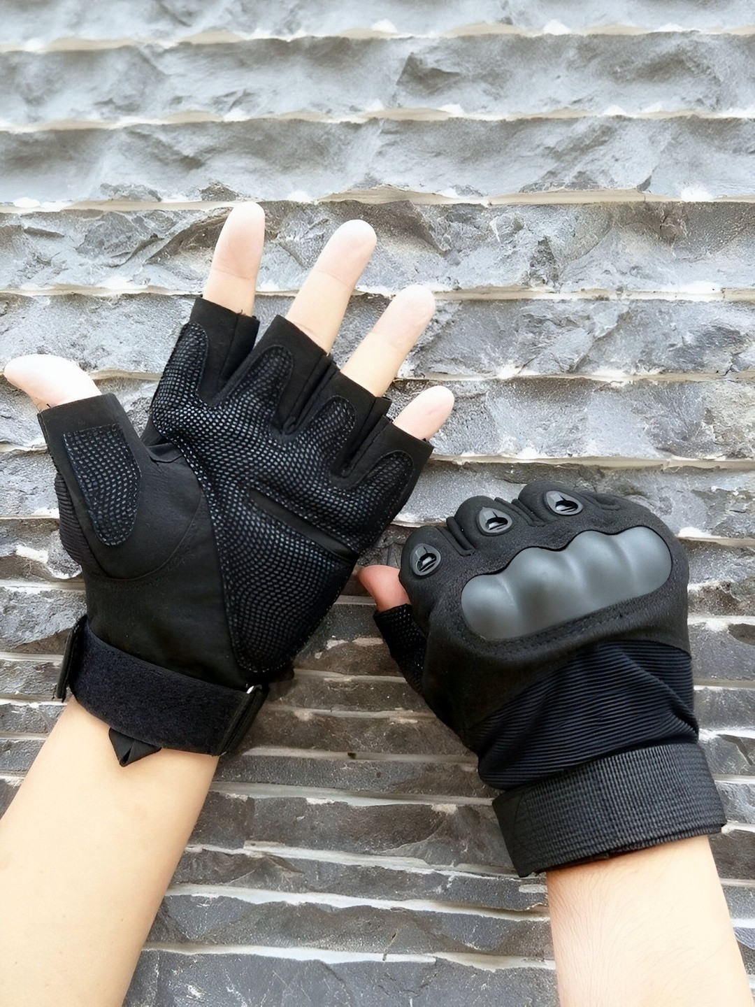 CREEKNEST...all that you want Men Tactical Half Finger Gloves With Hard Knuckle Protection