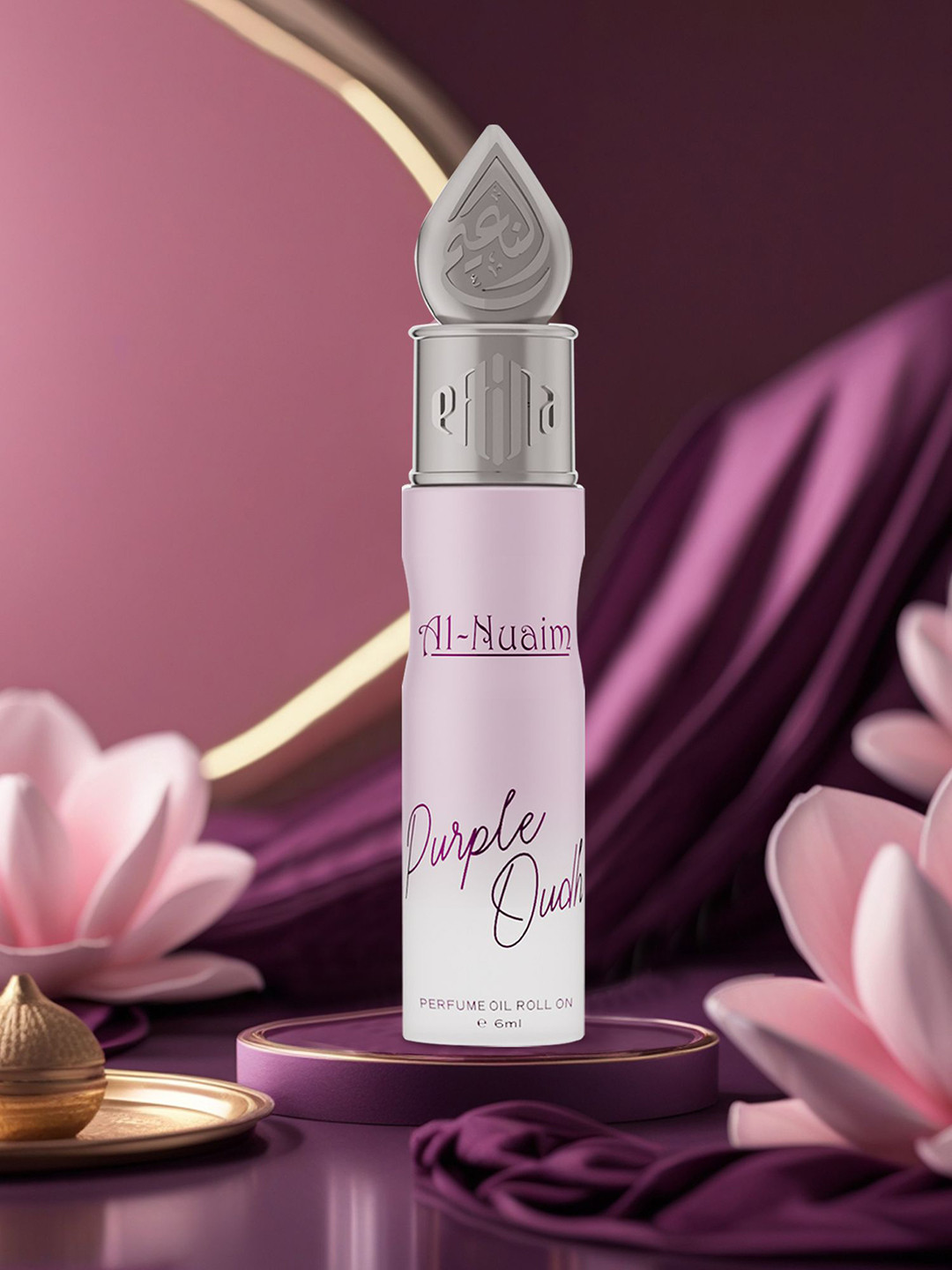 Al-Nuaim Set Of 2 Purple Oudh & Umbre Leather Alcohol Free Roll On Attar - 6 ml Each