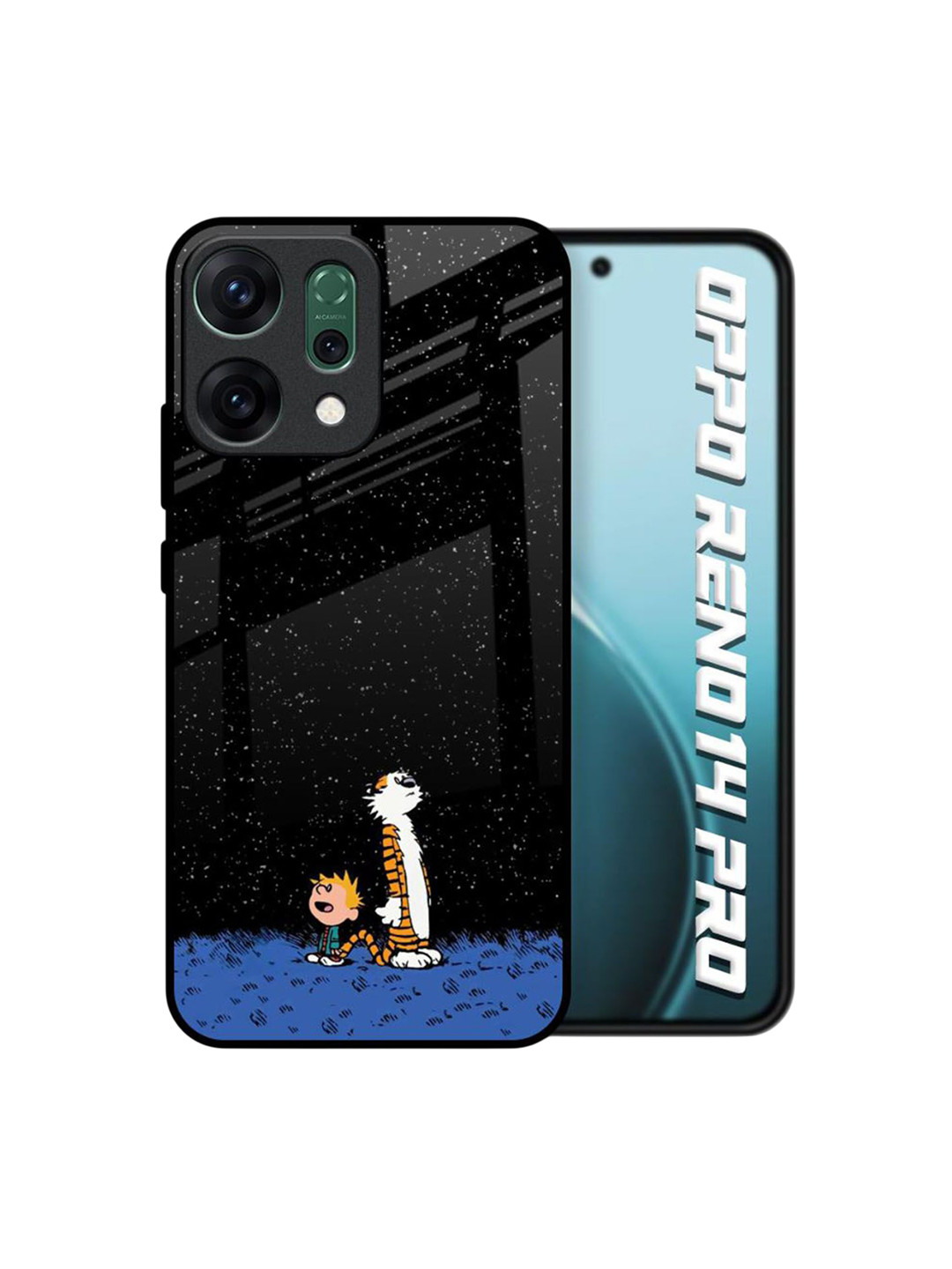 QRIOH Unisex Oppo Reno14 Pro 5G Cartoon Characters Night Sky Star Shockproof Back Case