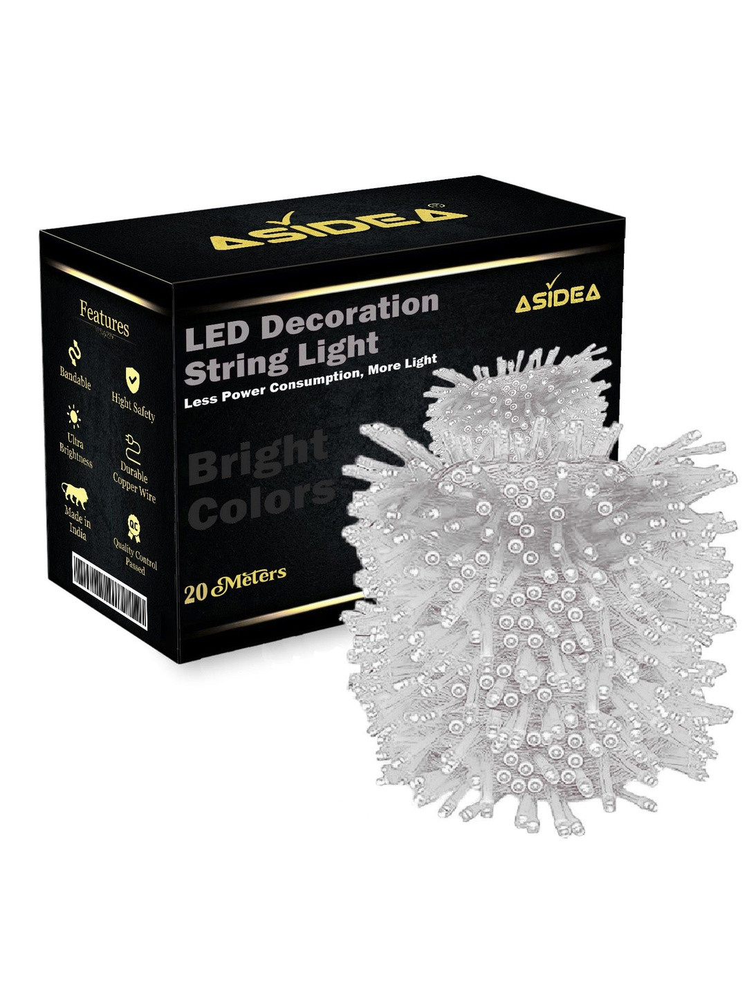 ASIDEA White Diwali Durable 20 Meter String Lights