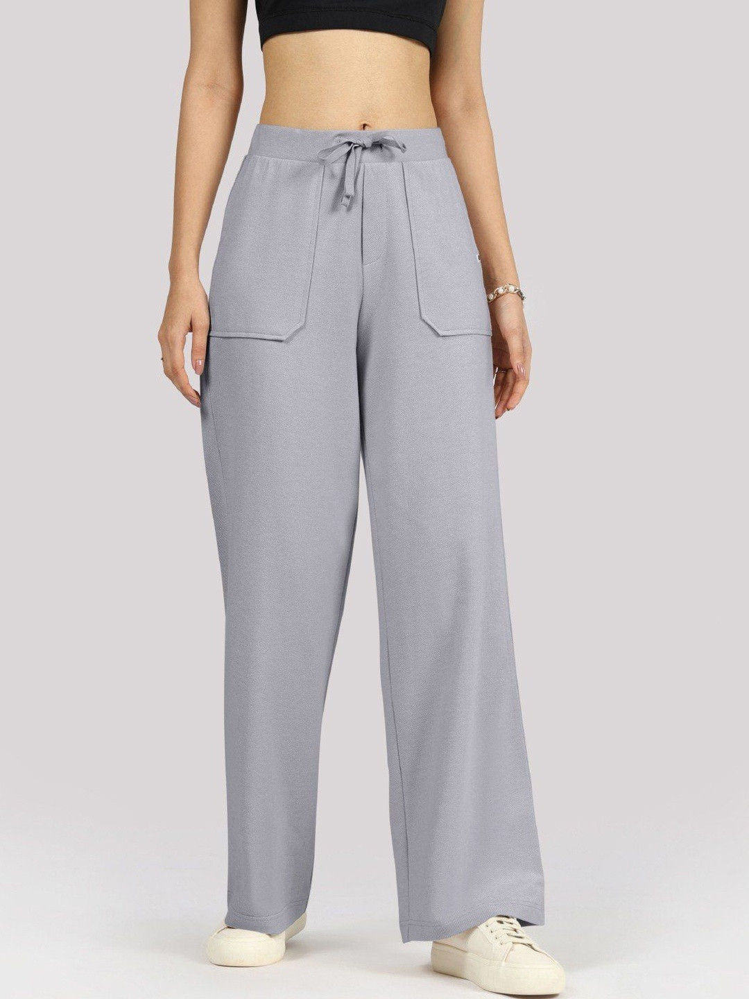 Blissclub Womens Work-To-Wine Twill Pants Drawstring Patch Pocket