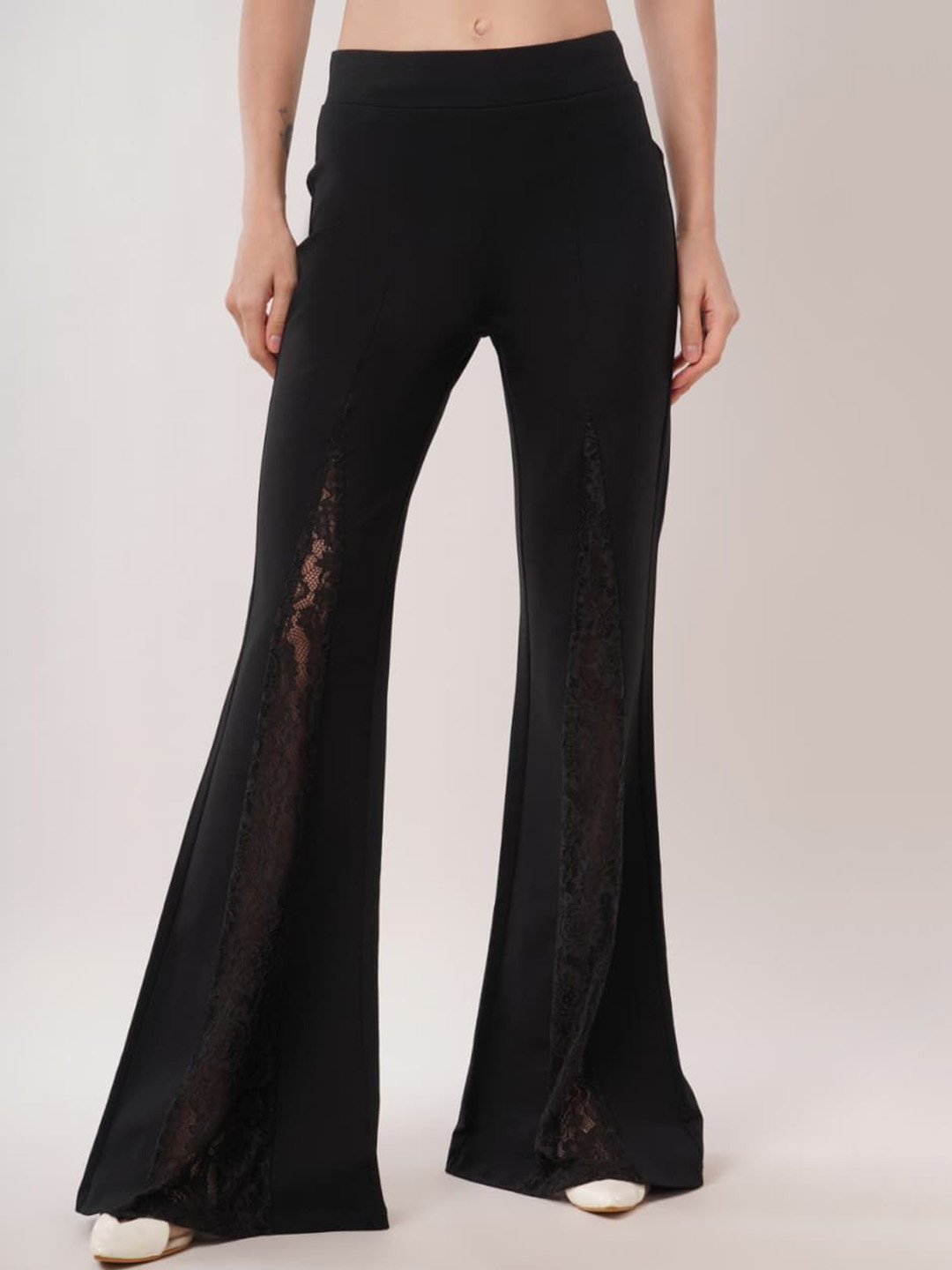 HIGH BUY Women Tailored Net Flared Bell Bottom Pants