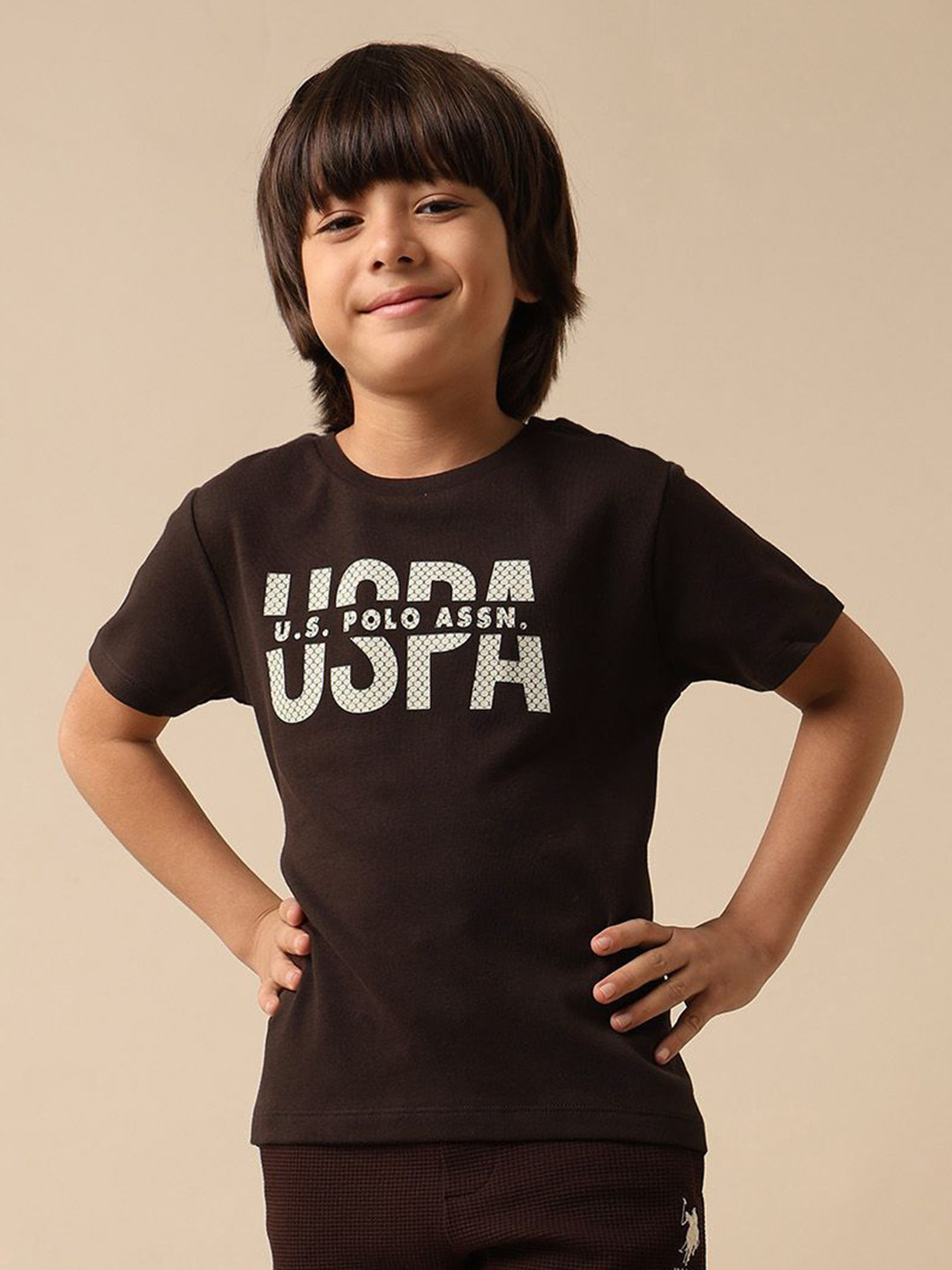 Uspa Kids Boys Pure Cotton Brand Printed T-shirt