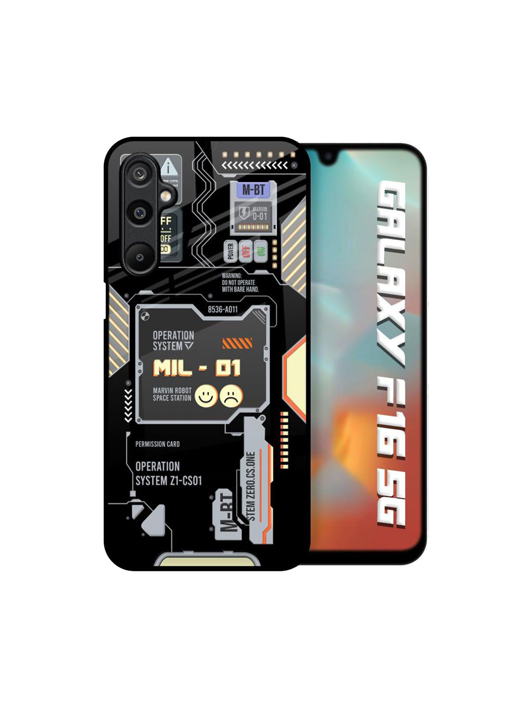 QRIOH Unisex Samsung Galaxy F16 5G Typography Exposed Parts Shockproof Glass Back Case