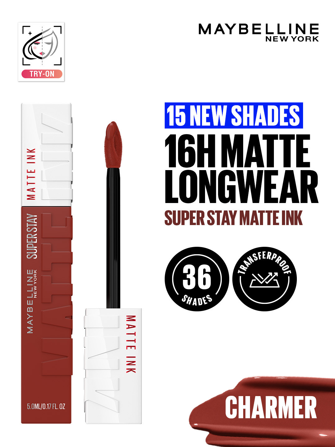 Maybelline New York Superstay Matte Ink Matte Liquid Lipstick 5ml - Charmer