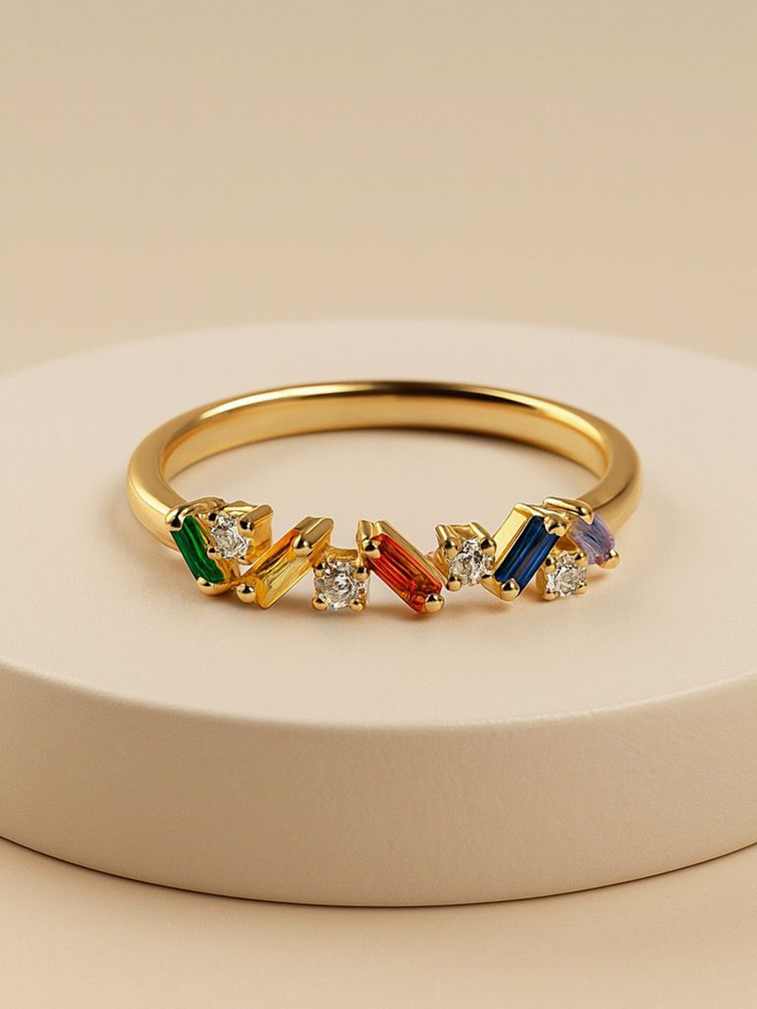 Anushka Jain Jewellery 925 Sterling Silver Cubic Zirconia Studded Enclave Cascade Ring