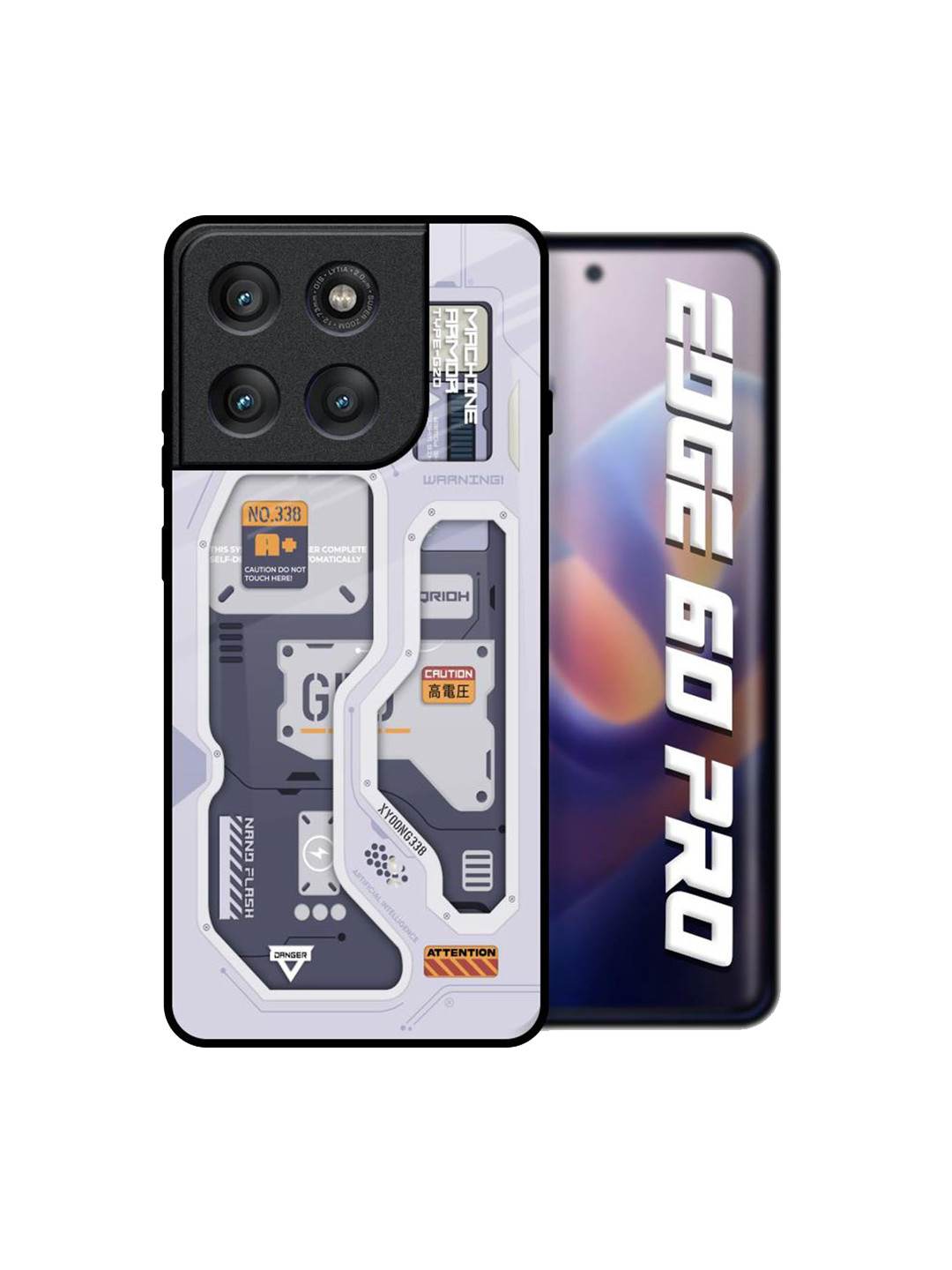 QRIOH Unisex Motorola Edge 60 Pro Abstract Tech Savvy Shockproof Glass Back Case