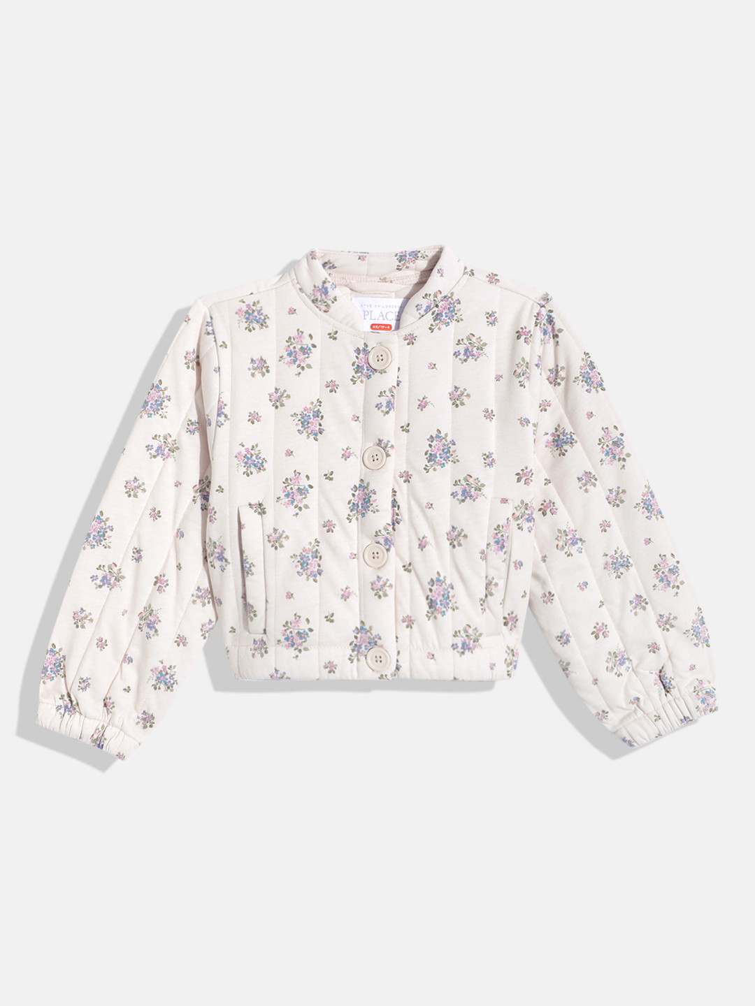 THE CHILDREN'S PLACE Girls Floral Print Quilted Jacket