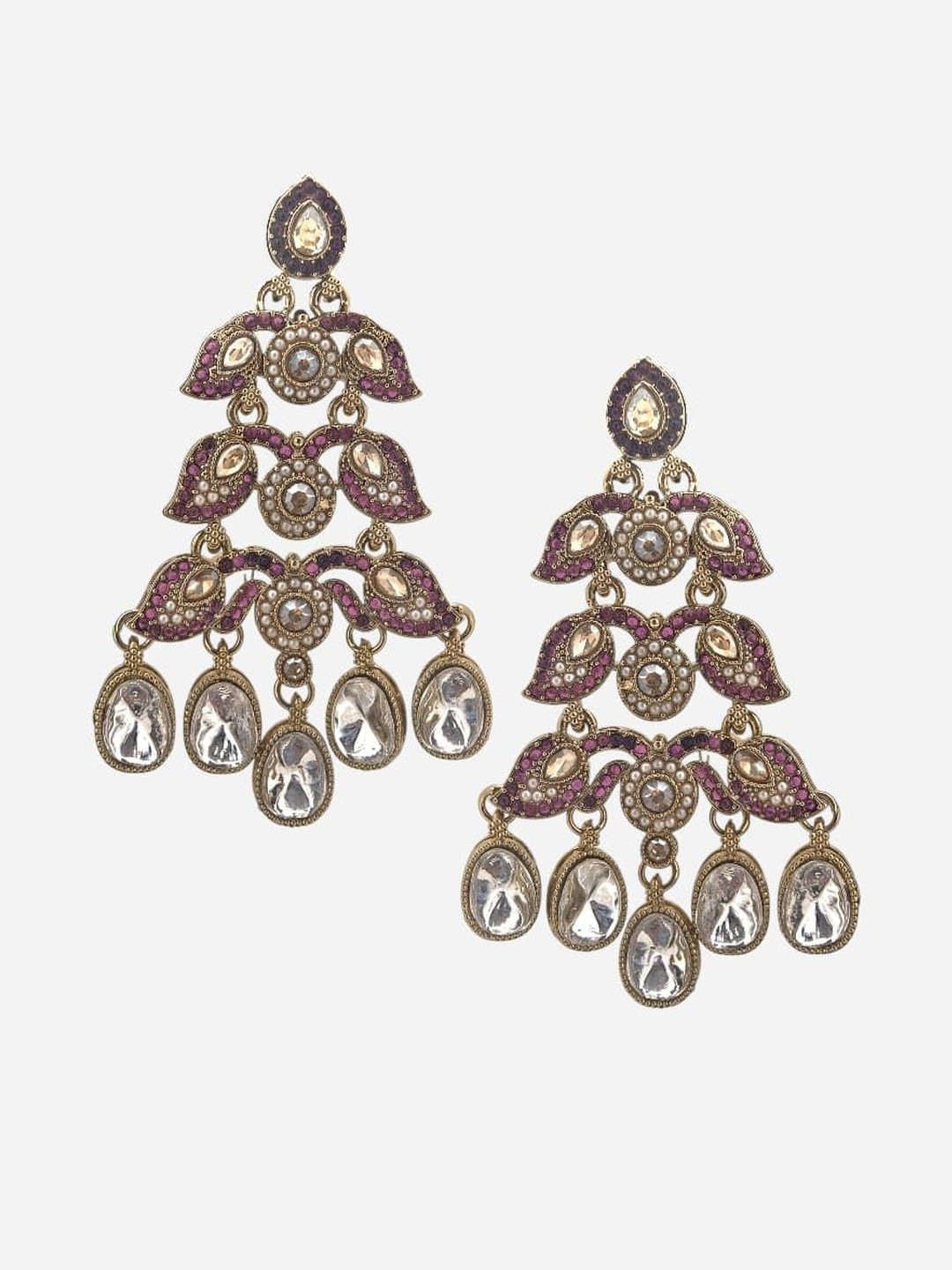 BFC - BUY FOR CHANGE Women Gold-Plated Kundan Chandbalis Earrings