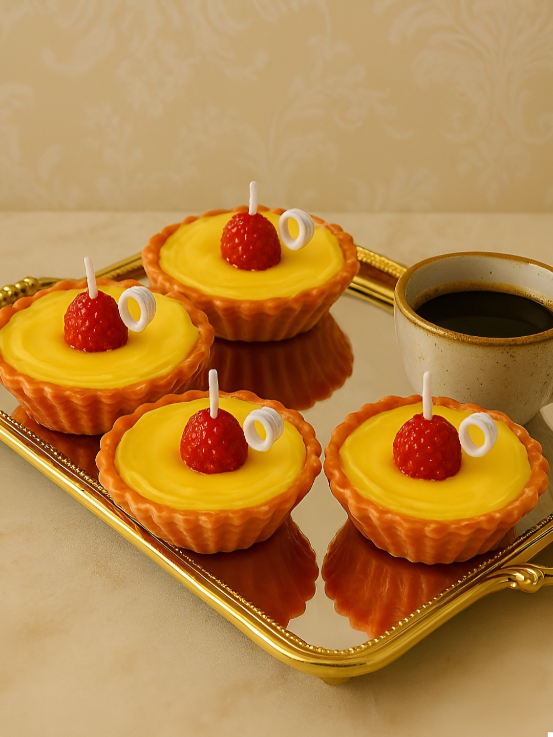 Mandy & Co Pack of 4  Lemon Tart Soy Wax Candles