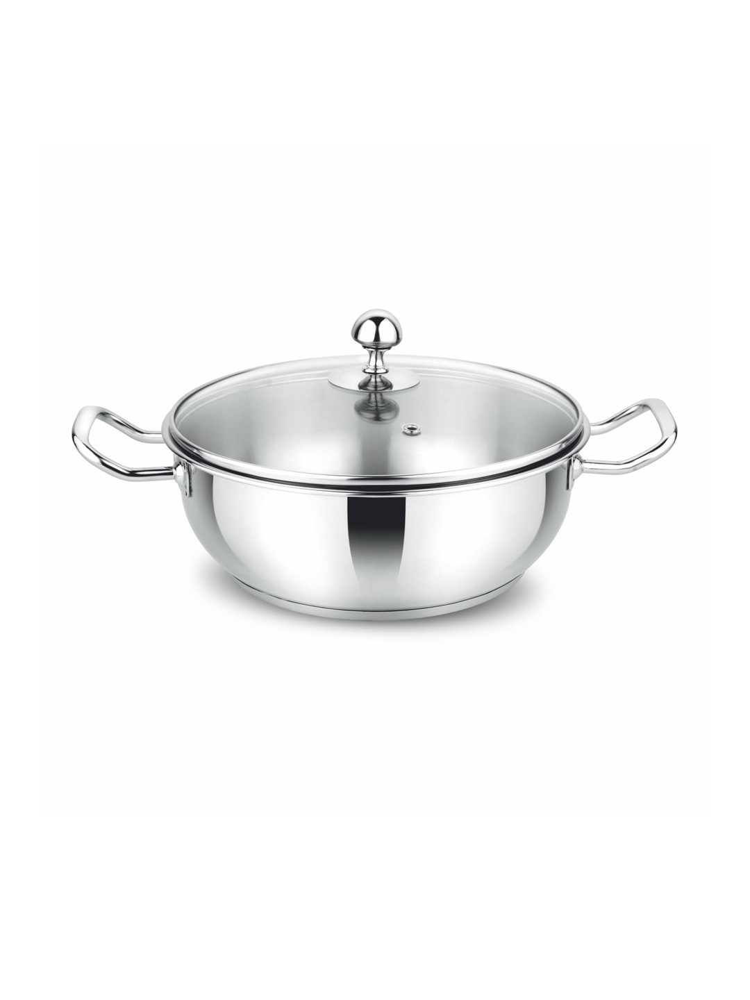 Prabha Stainless Steel IB Kadhai With Glass Lid 5.2L