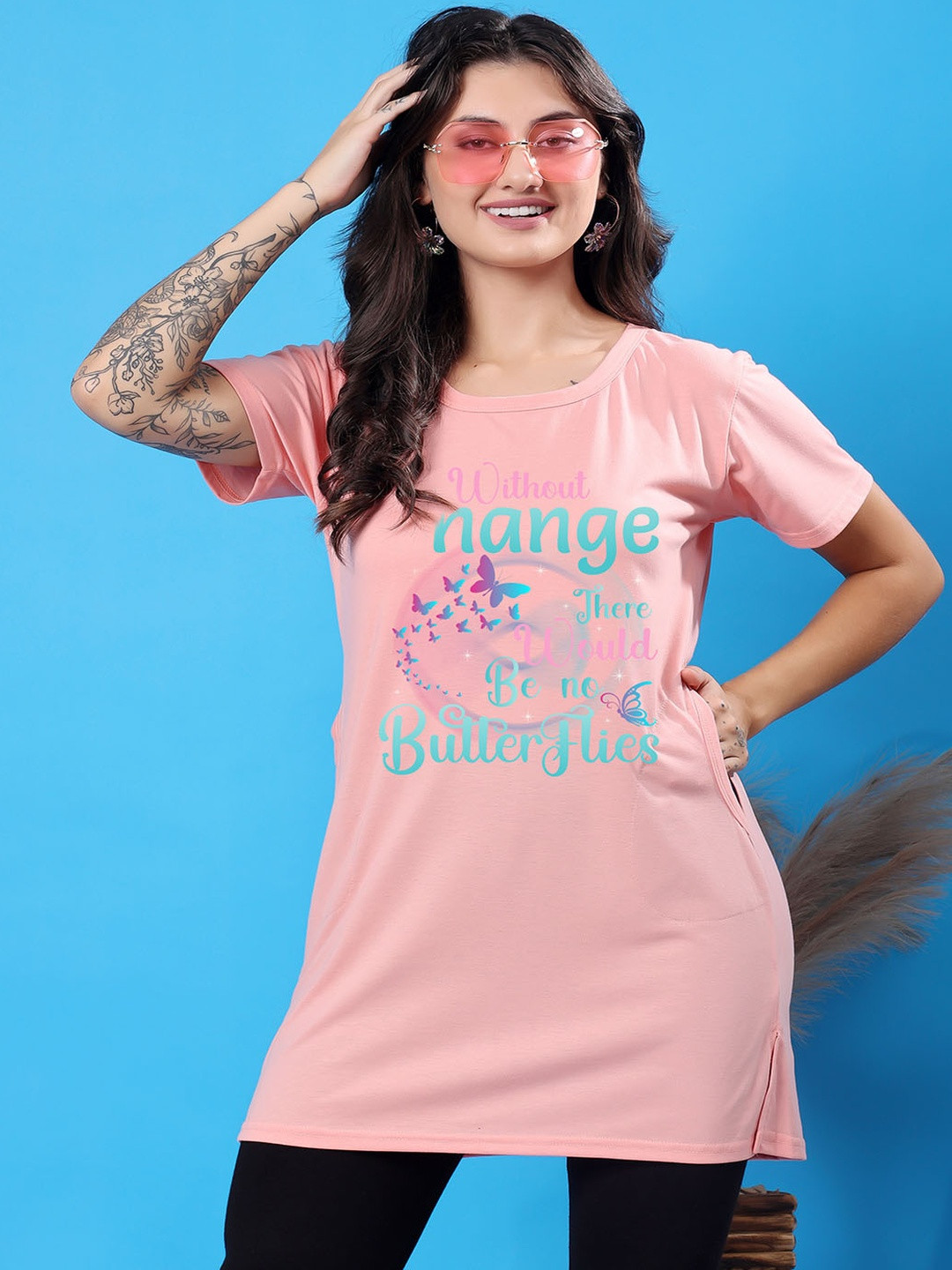 CORSICA Women DTF Printed Longline Cotton T-shirt