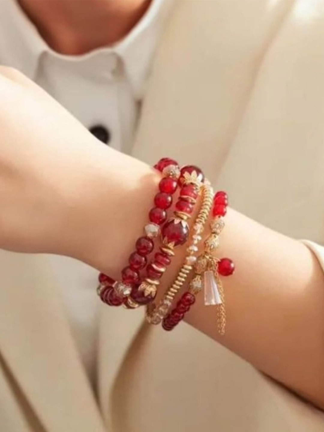 ROYAL NEEDS Artificial Beaded Multistrand Bracelet