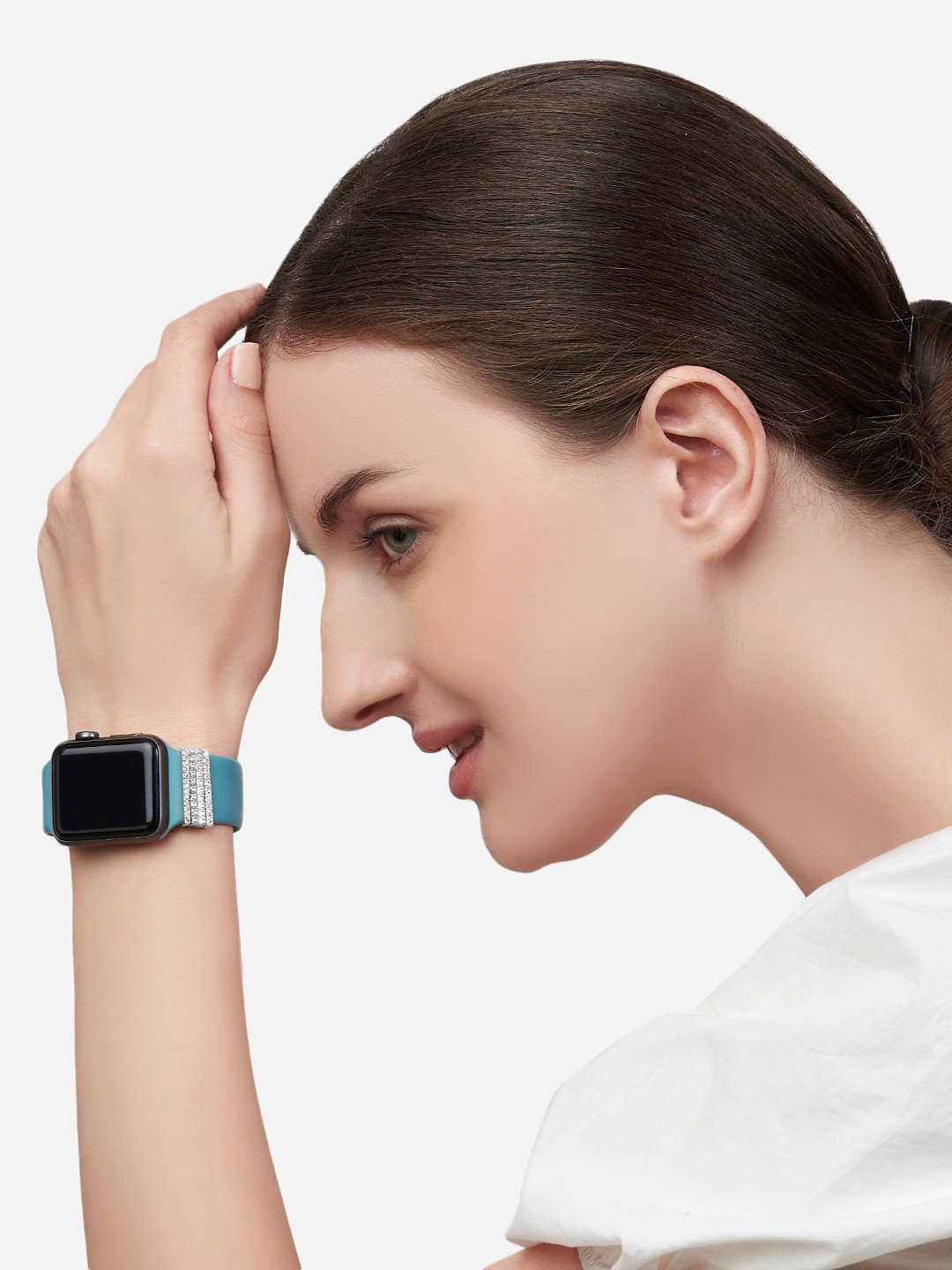 MINUTIAE Women White Gold Plated Embellished Love Watch Charm