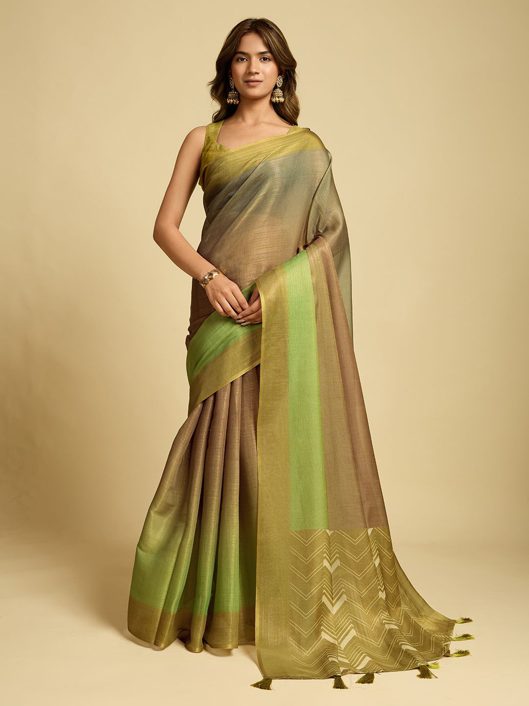 VASTRAKALA Geometric Printed Pure Cotton Saree