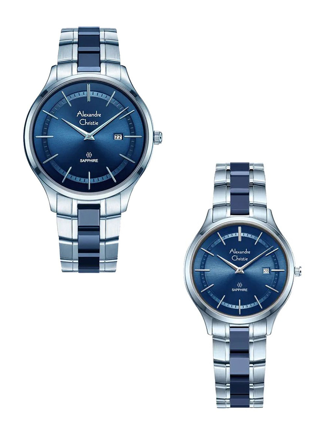 Alexandre Christie Unisex Pack of 2 Stainless Steel Straps Analogue Watches 8707MDLDIUBU