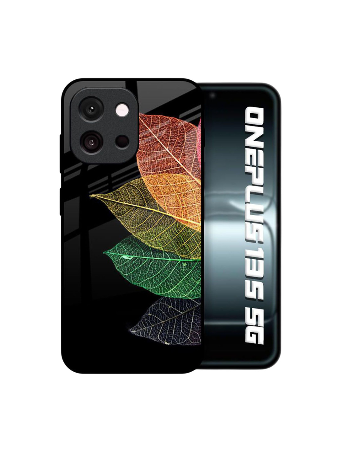 QRIOH Unisex OnePlus 13s 5G Tropical Colorful Leaves Shockproof Real Glass Back Case