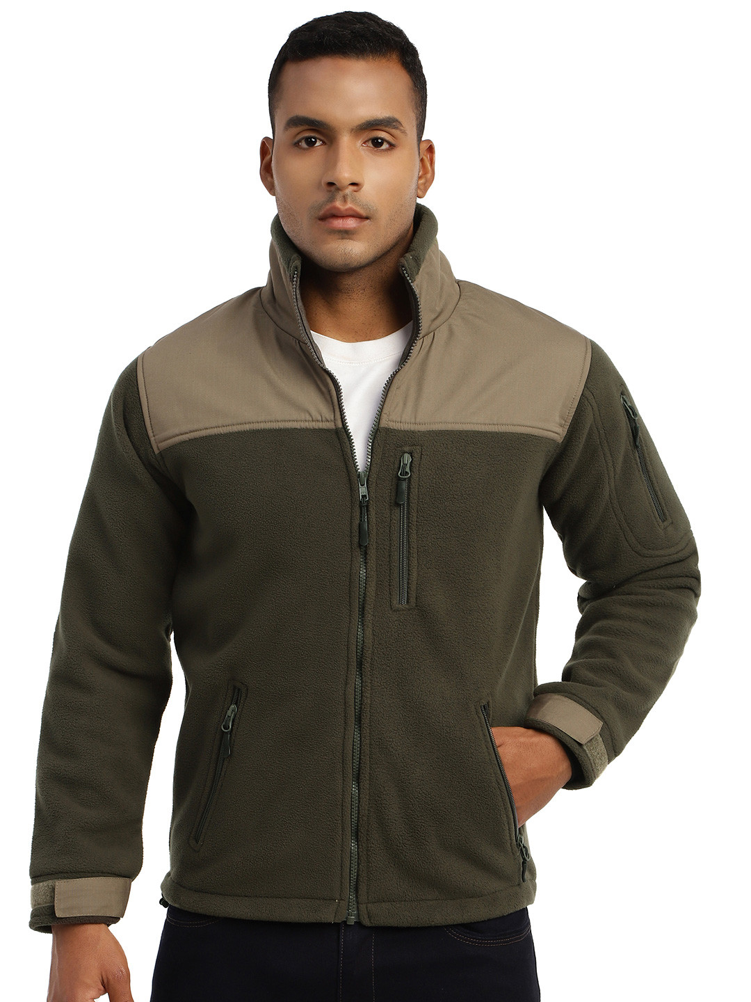 MOUNTMILLER Men's Solid Ripstop Dual Superbond HLKN Fleece Tactical Hooded Jacket