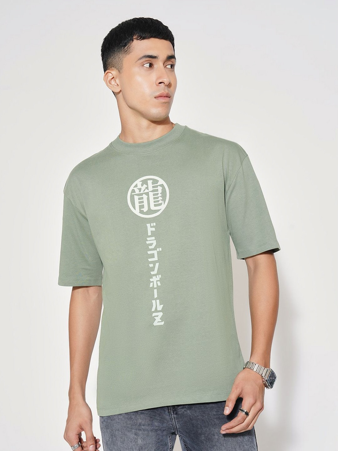 SF JEANS by Pantaloons Men Dragon Ball Z Graphic Printed Cotton Relaxed Fit T-shirt