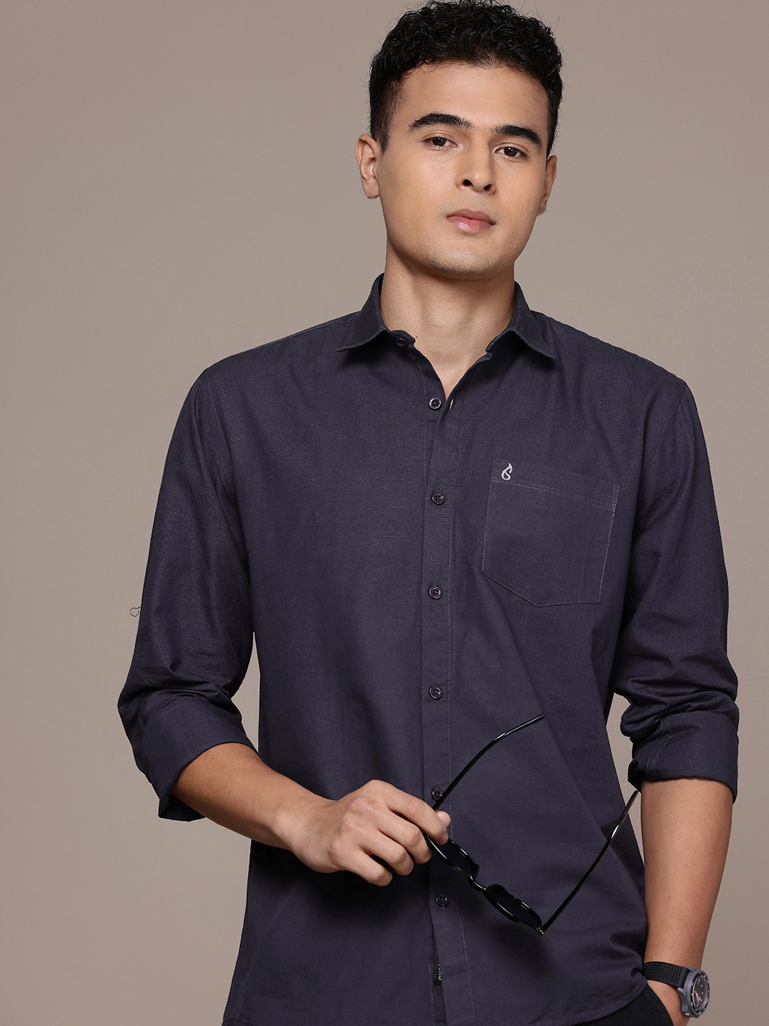 BS BLUE SQUAD Cotton Linen Casual Shirt