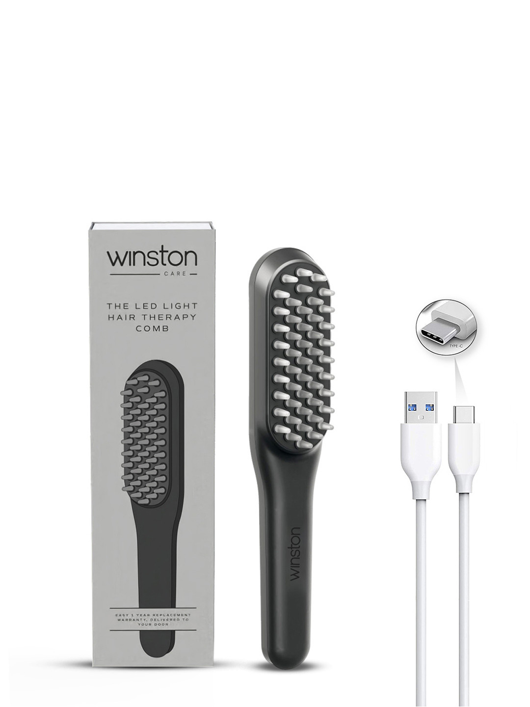 WINSTON LED Scalp Massage Therapy Comb to Boost Hair Regrowth & Reduce Hair Fall