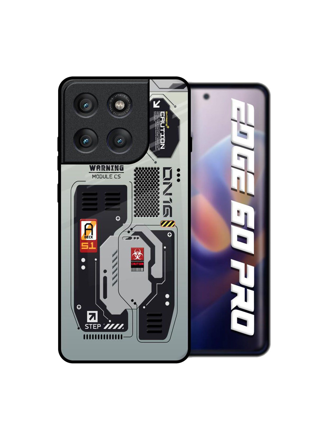 QRIOH Unisex Motorola Edge 60 Pro Typography Techno Vibes Shockproof Glass Back Case