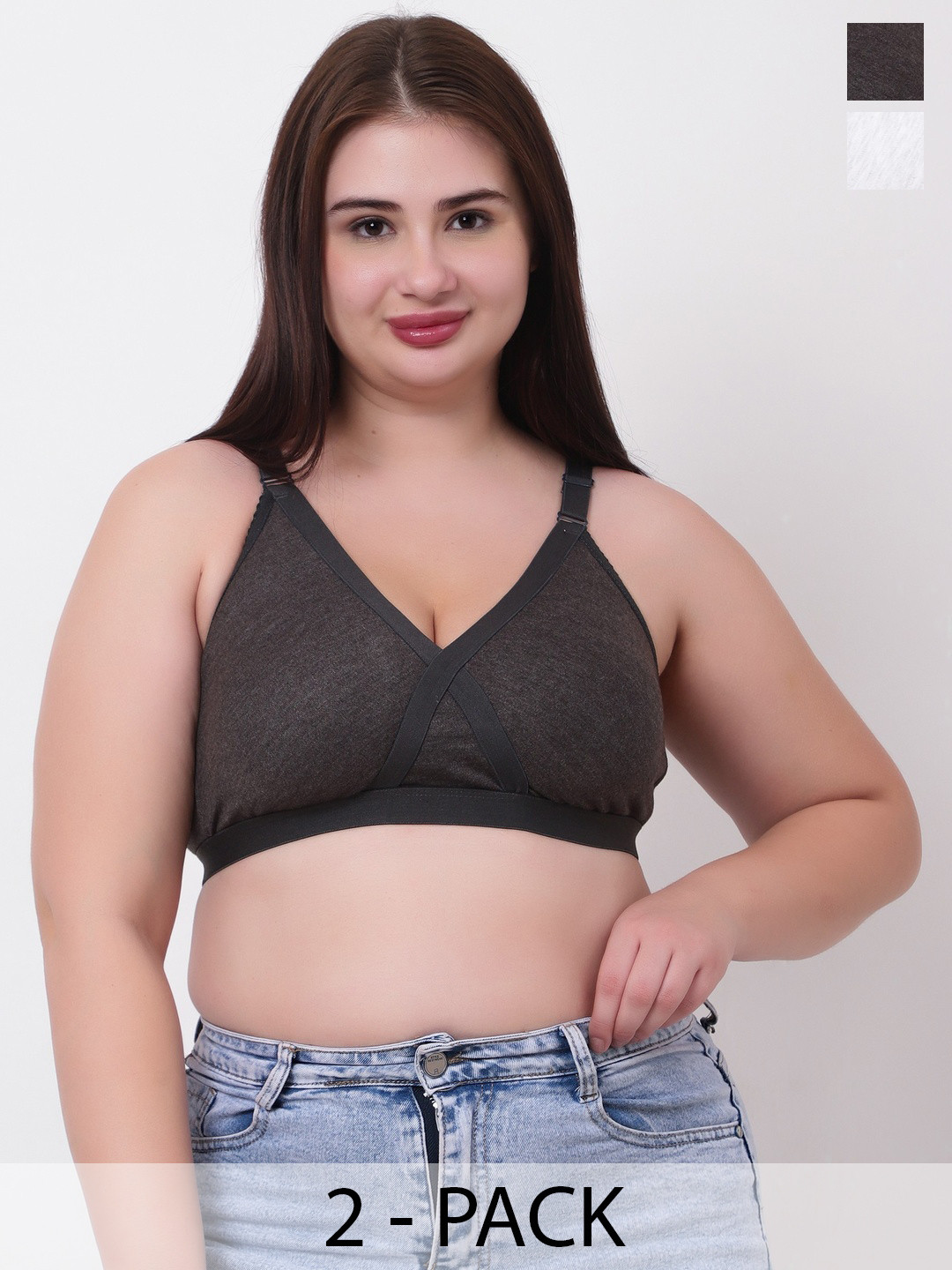 FUNAHME Pack Of 2 Full Coverage Heavy Bust Everyday Bra